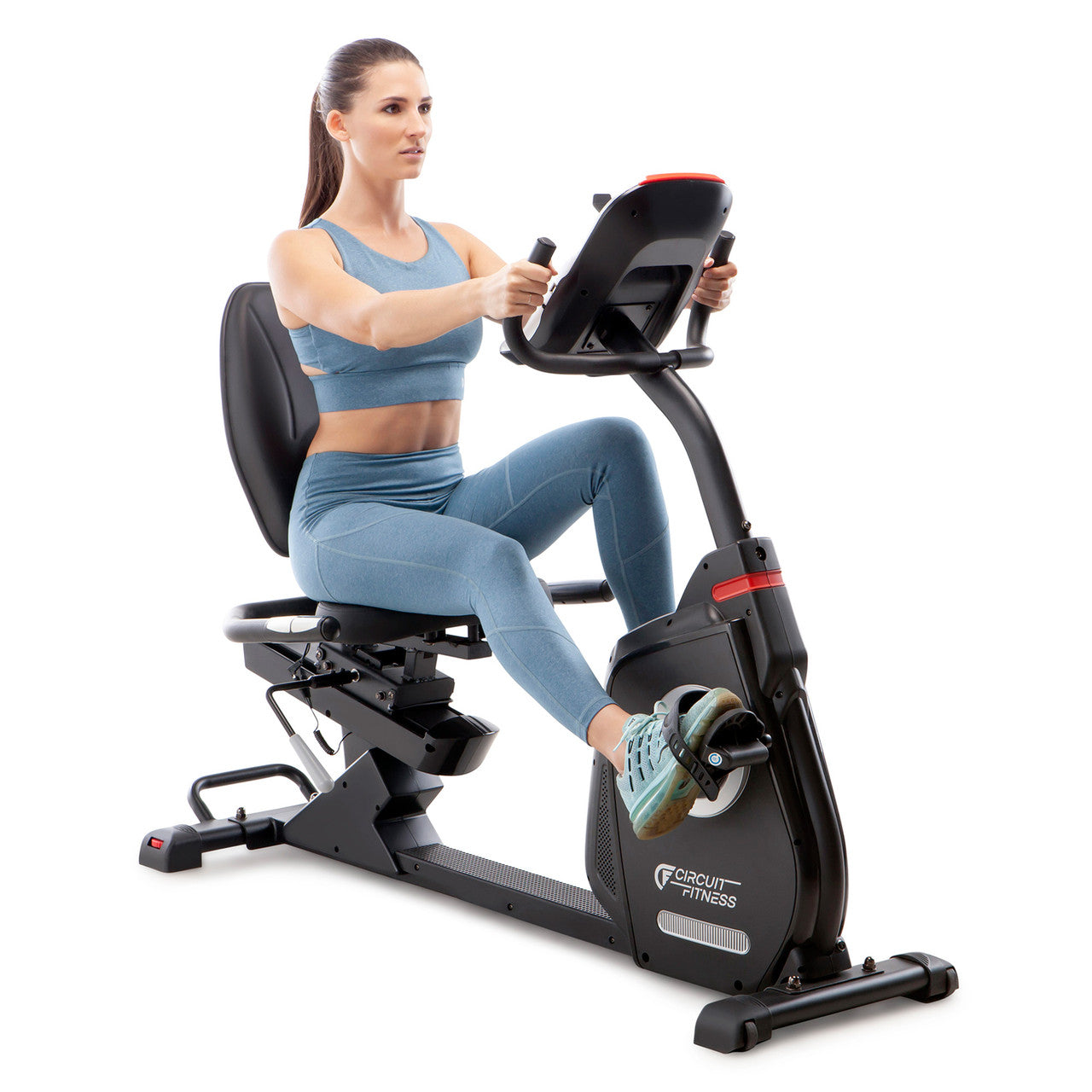 Recumbent Magnetic Exercise Bike with Heart Rate Monitor - Circuit Fitness AMZ 587R for Seniors & Home Gym | Low-Impact Cardio Workout & Physical Therapy