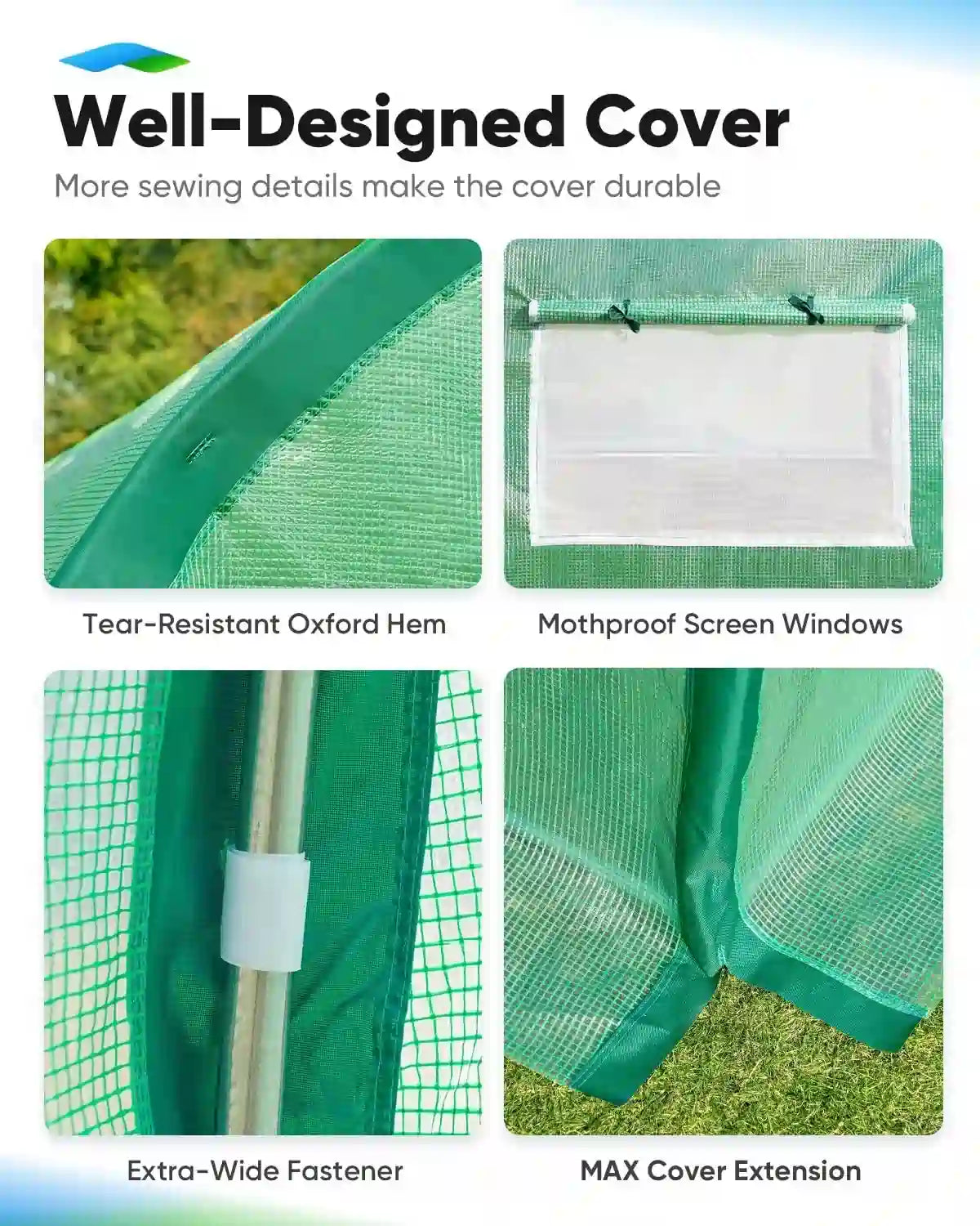 20' x 10' x 6.6' Large Walk-in Greenhouse with Upgraded Frame - Durable Outdoor Plant Growing Tent for Vegetables, Flowers & Herbs - Perfect for Backyard Gardening & Year-Round Planting