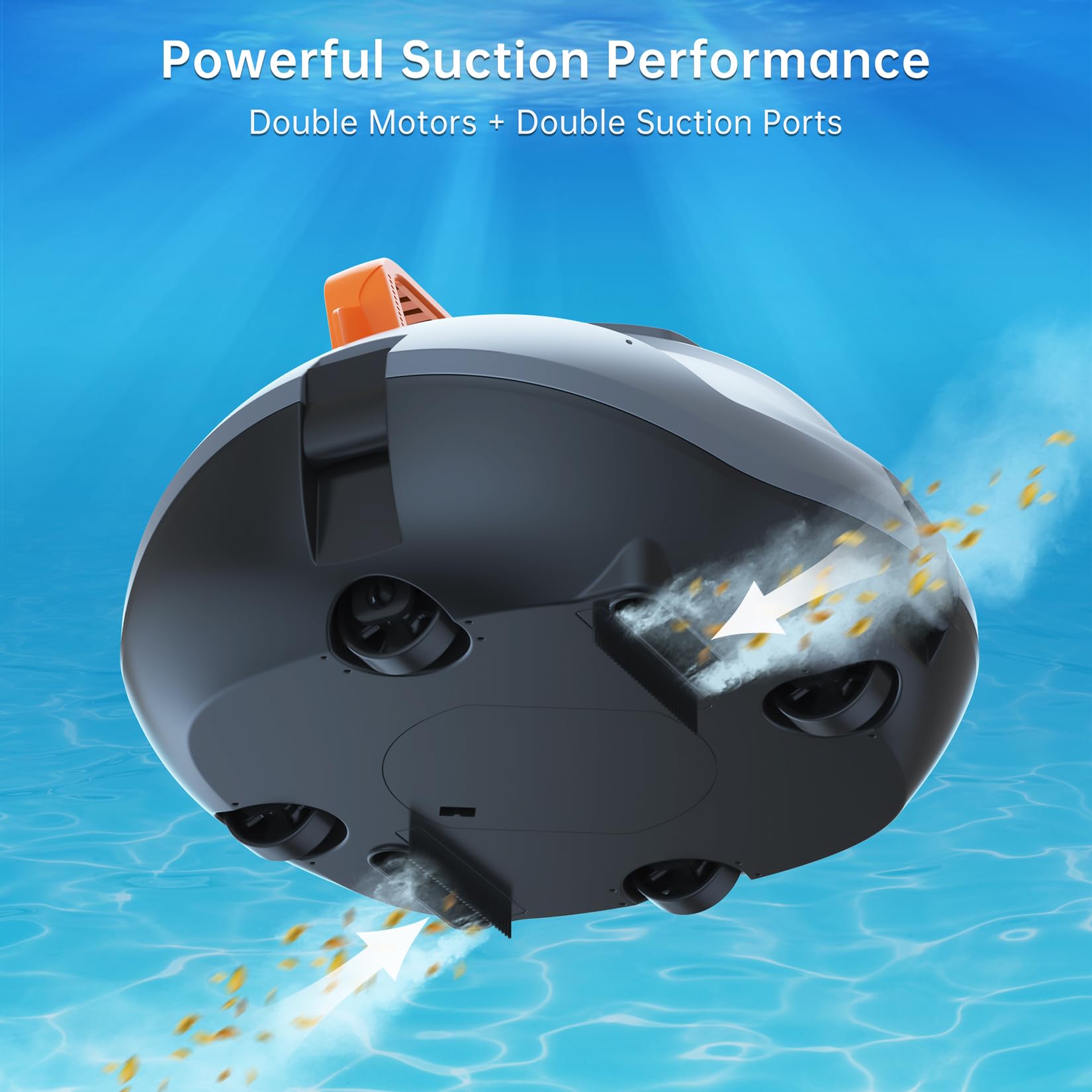 **Cordless Robotic Pool Cleaner - Powerful Suction, 100 Min Runtime, Fast Charging, Self-Parking - Ideal for Above Ground Pools up to 850 Sq.ft - Perfect for In-Ground & Above Ground Swimming Pools, Spas, and Hot Tubs**