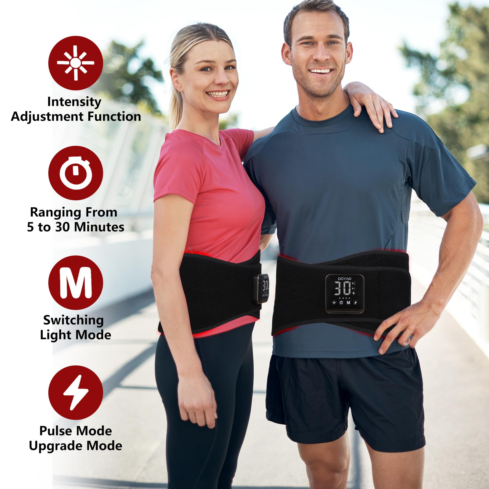 FDA Cleared Cordless Infrared Light Therapy Belt for Waist, Back & Joint Pain Relief - 4000mAh Rechargeable Battery, Home Use Muscle Relaxation Wrap - Perfect for Athletes, Office Workers & Chronic Pain Sufferers