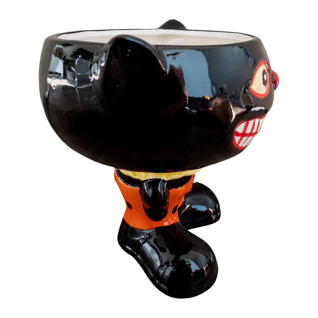 Spooky Cat Halloween Candy Bowl - Fun Trick-or-Treat Dish for Halloween Party Decor & Candy Display - Perfect for Halloween Decorations, Treat Distribution & Festive Table Centerpiece