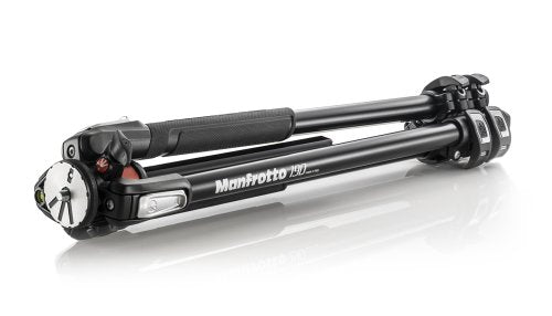 Manfrotto Aluminum 3-Section Tripod Stand with Quick Release Plate - Professional Camera Tripod for DSLR, Mirrorless, Video Cameras - Perfect for Photography, Videography, Travel & Outdoor Shooting (Black)