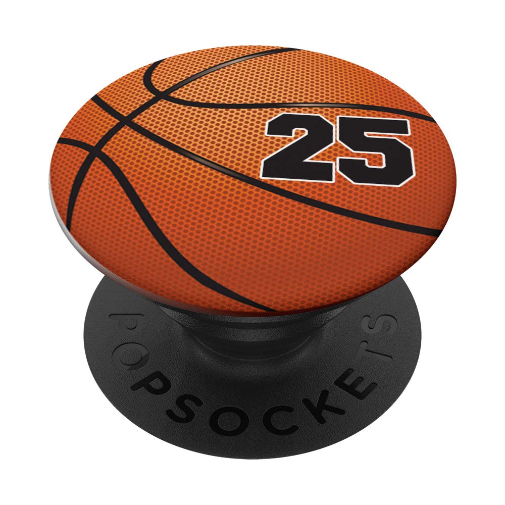 Basketball Fan #25 Jersey No. 25 Basketball Pop Grips - Swappable PopSocket for Phones & Tablets - Perfect Gift for Sports Enthusiasts and Game Day Accessories
