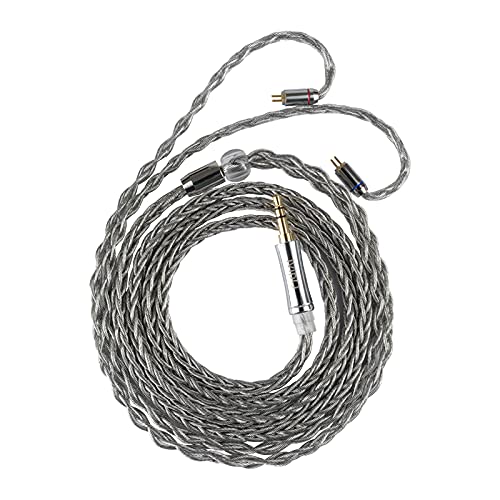 8 Strands Graphene Single Crystal Copper Silver-Plated Earphone Upgrade Cable - MMCX/2Pin/QDC/TFZ/2.5mm-4.4mm Audio Cable for Enhanced Sound Quality | Perfect for Audiophiles, Studio Monitoring & High-Resolution Music Listening (TFZ, 2.5mm)