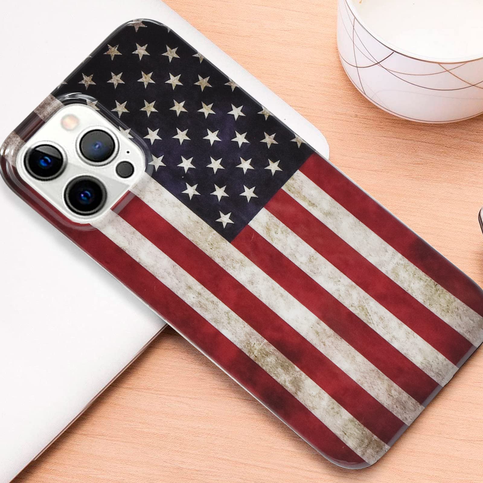 HOMICO iPhone 13 Pro Case - Slim Thin Protective Cover with Shockproof Design | American Flag Pattern | Perfect for Everyday Use, Travel & Outdoor Activities
