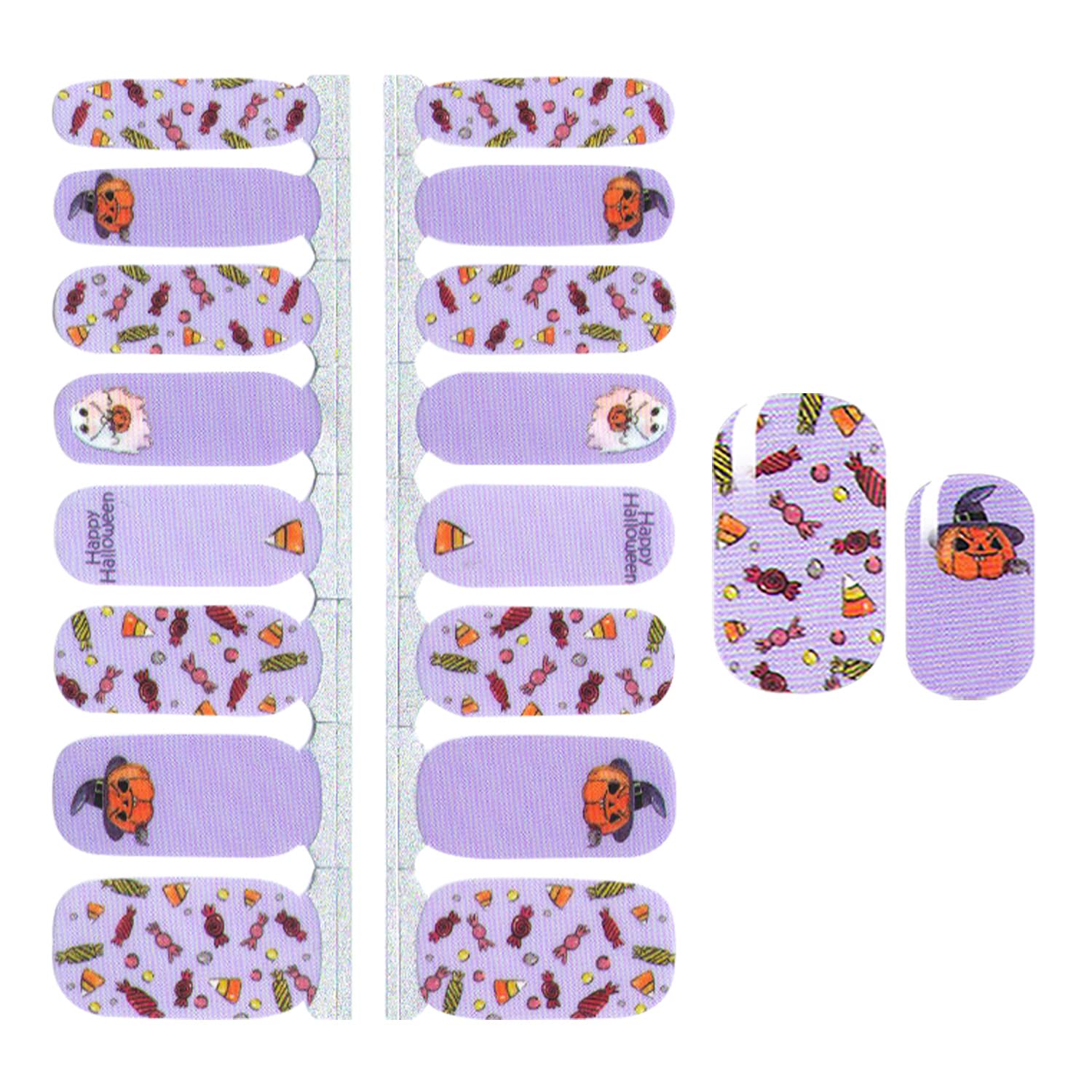 Halloween Nail Wraps for Women - 5 Sheets Self-Adhesive Nail Polish Strips with Skull, Pumpkin & Ghost Designs - Gel Nail Art Stickers Kit Includes Nail File - Perfect for Halloween Parties, Costume Events & Spooky Nail Art