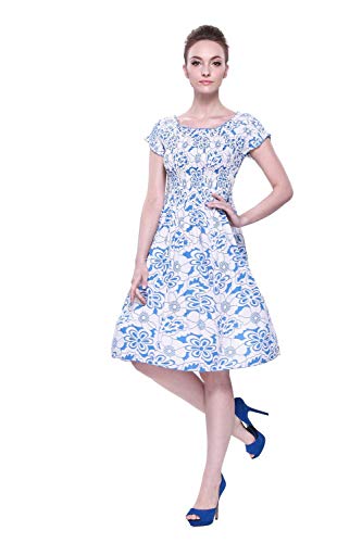 White With Blue Floral