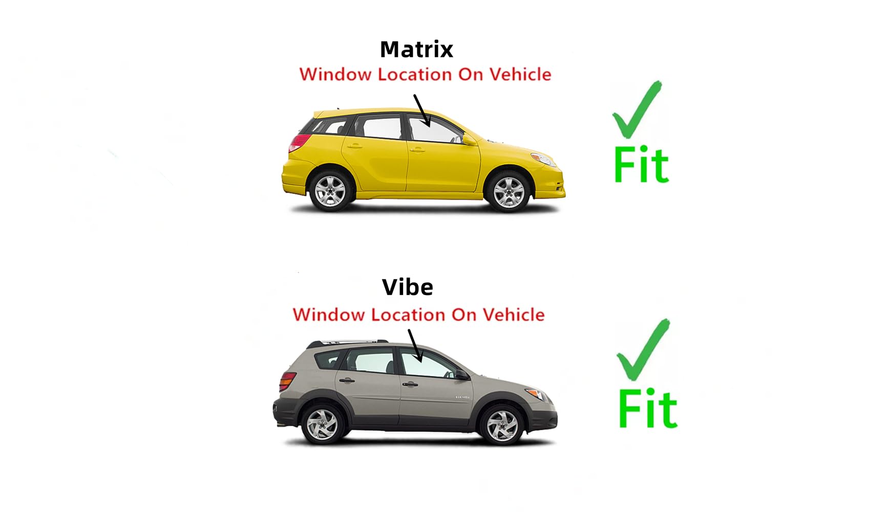 Toyota Matrix & Pontiac Vibe 2003-2008 Right Side Front Passenger Door Window Glass Replacement - Perfect for Auto Glass Repair and Vehicle Maintenance