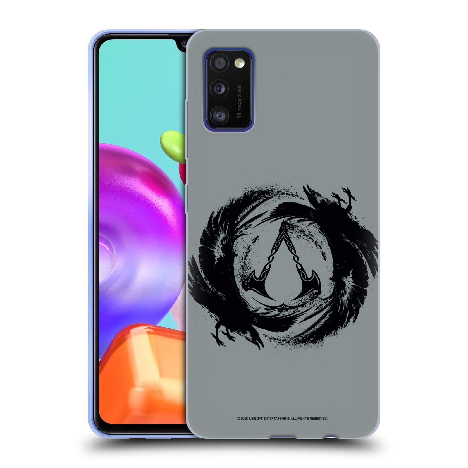 Officially Licensed Assassin's Creed Valhalla Gel Case for Samsung Galaxy A41 (2020) - Viking Ravens Crest Design, Durable Soft TPU Protection for Daily Use & Gaming