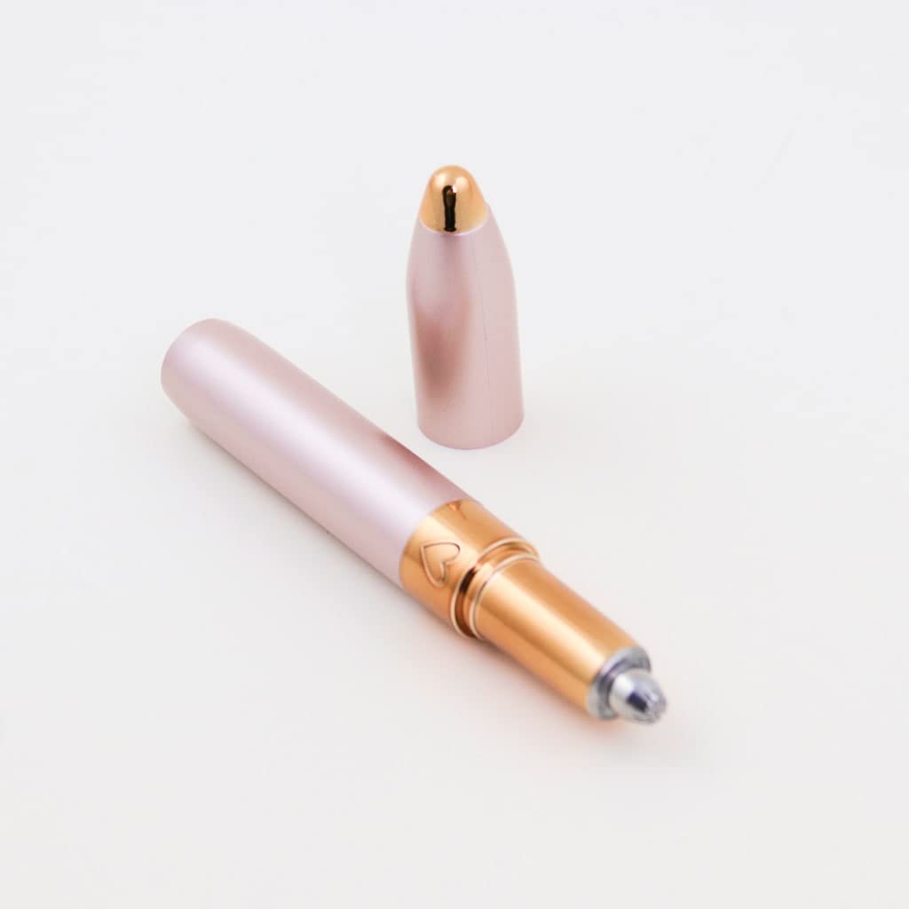 Mini Electric Eyebrow Trimmer Pen - Painless Facial Hair Remover for Women & Men, Rechargeable & Waterproof, Rose Gold | Perfect for Travel, Home Use & Gifts