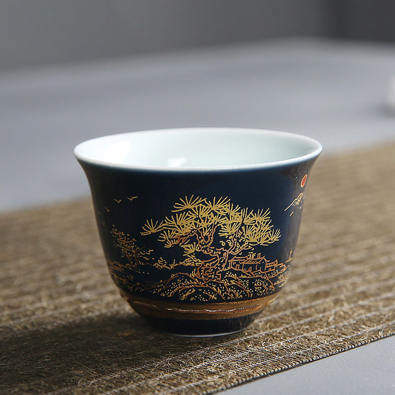 Exquisite Chinese Blue Landscape Porcelain Tea Set - Handcrafted 12-Piece Ceramic Gift Set for Afternoon Tea, Home Decor & Wedding Gifts - Perfect for Tea Ceremonies, Housewarming & Collectors