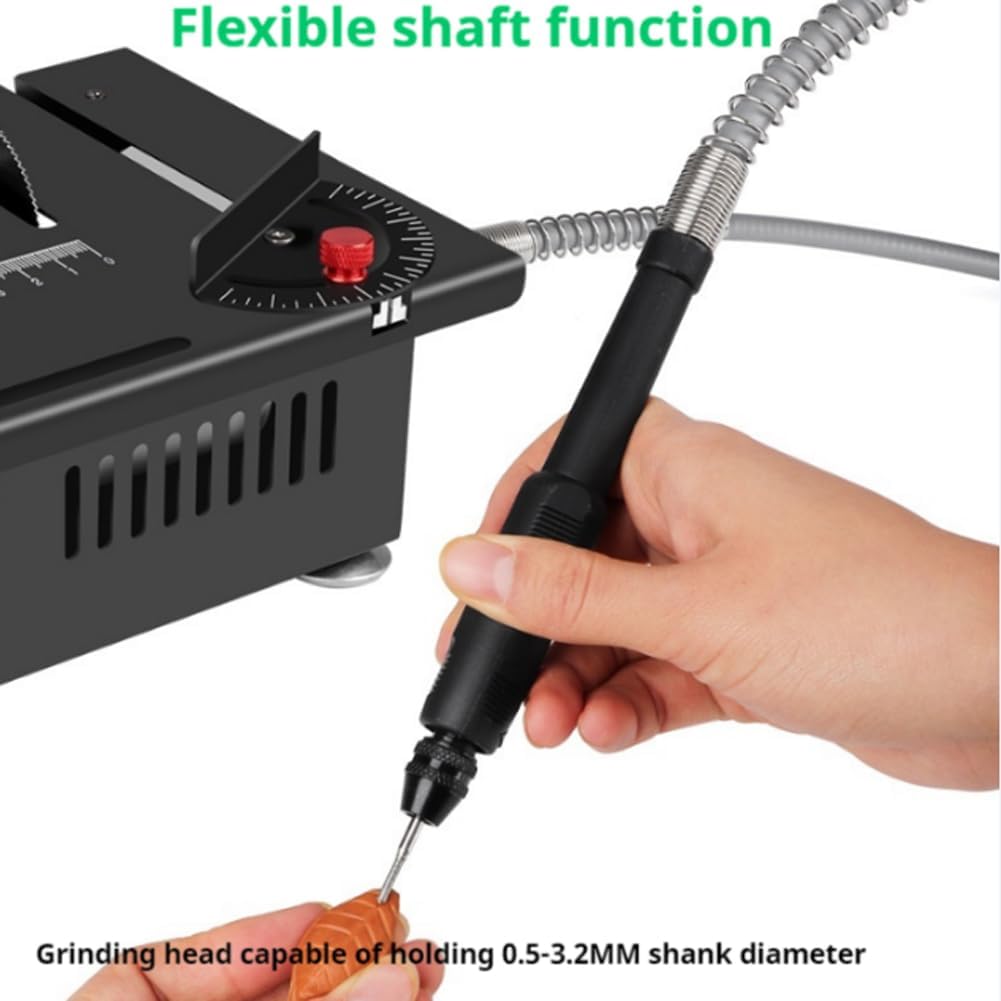 Mini Multi-Functional Table Saw for Woodworking & Crafts - Adjustable Cutting, Sanding, Engraving & Drilling All-in-One Machine | Perfect for DIY Projects, Model Building & Home Workshops