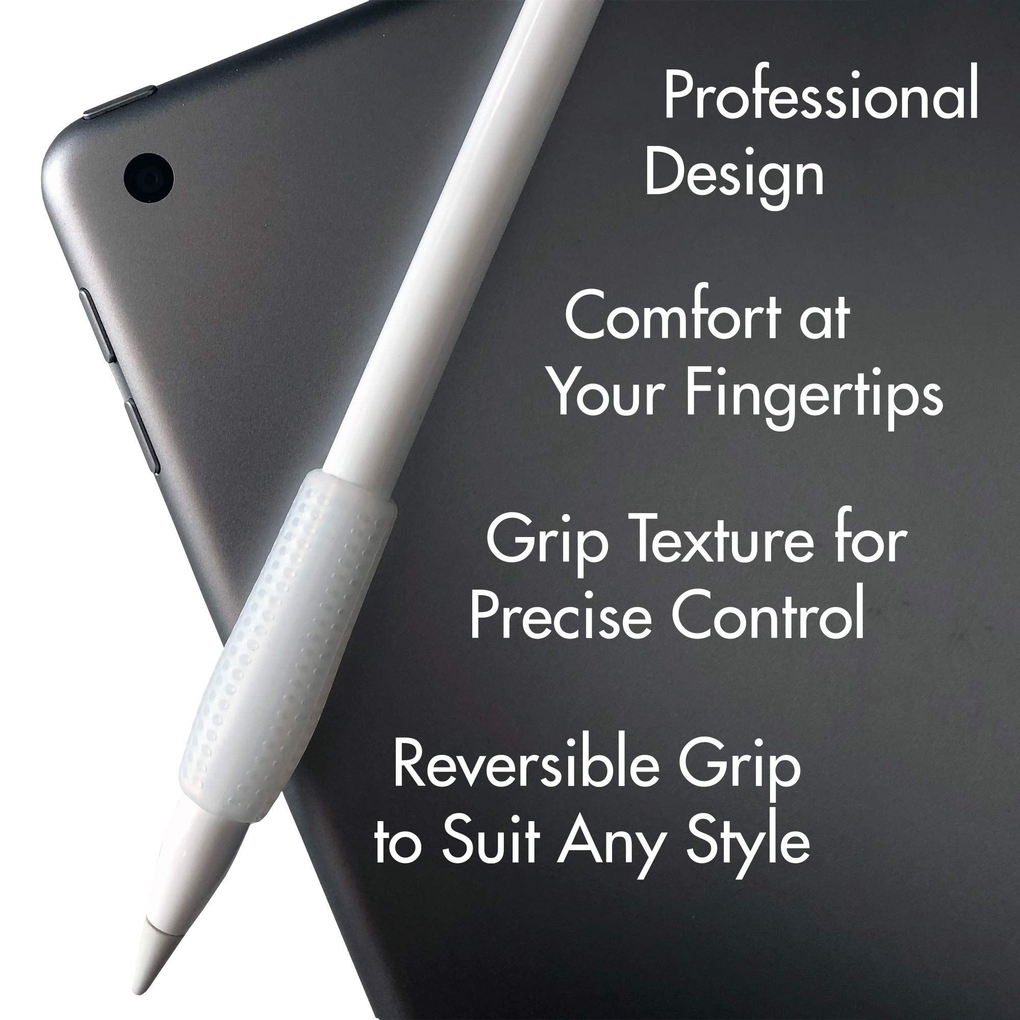 Omni Grip 6-Pack Premium Comfort Grips for Apple Pencil 1 & 2, Stylus Pens & Pencils - Ergonomic Writing & Drawing Aid for Artists, Students & Professionals
