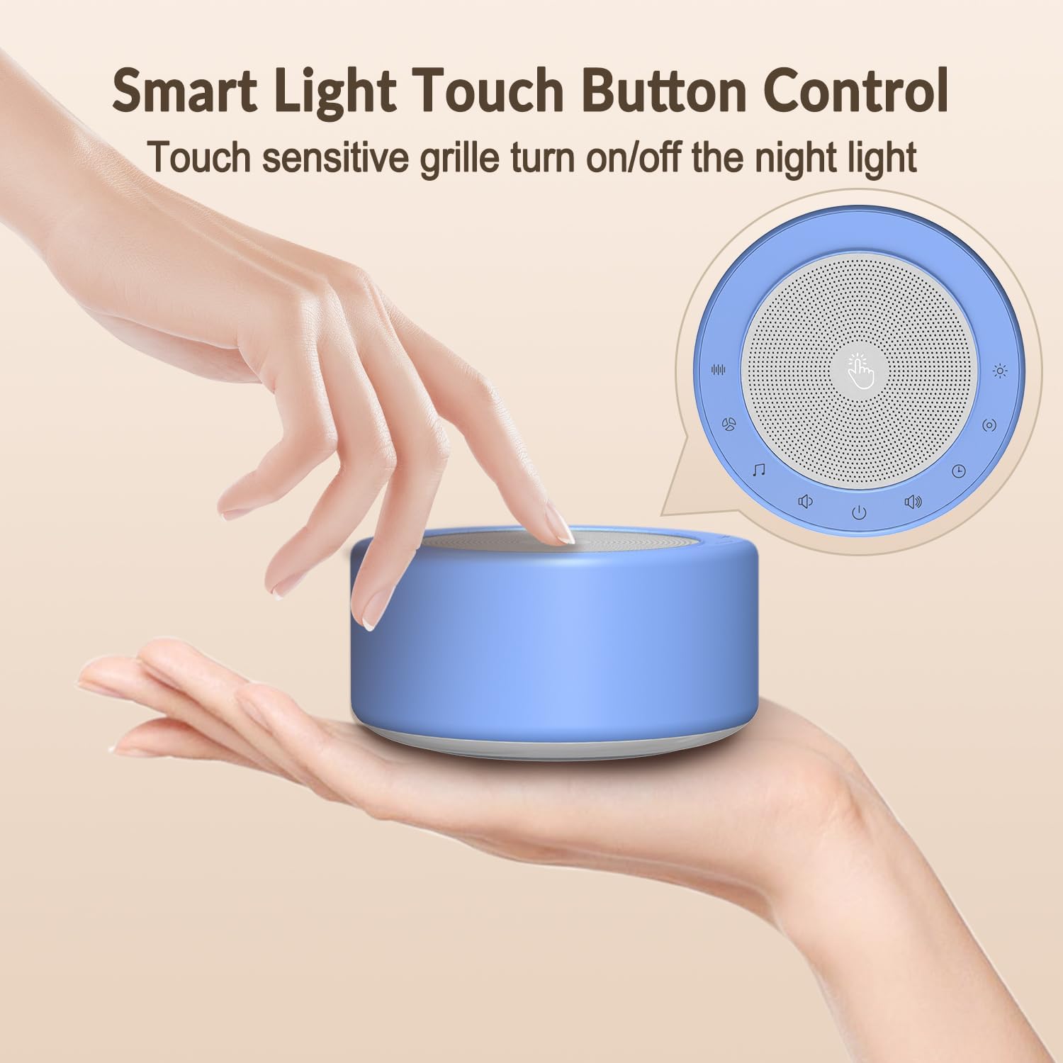 Baby Nursery Lamp with Sound Machine - 7 Color Changing Night Light, 30 Soothing Sounds & White Noise for Infants & Adults | Timer, Touch Control, Memory Function, Plug-in | Perfect for Bedtime, Nursery Room & Relaxation