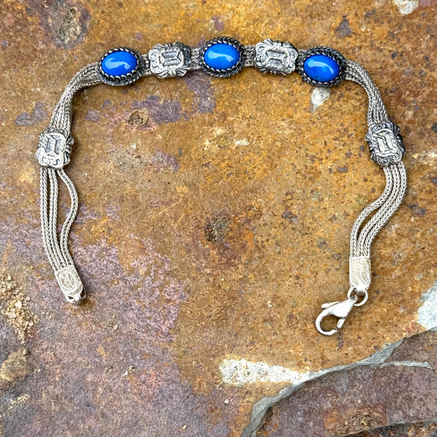 Vintage Sterling Silver Chain & Station Bracelet for Women - Elegant Layered Bracelet for Daily Wear, Gift Giving & Special Occasions