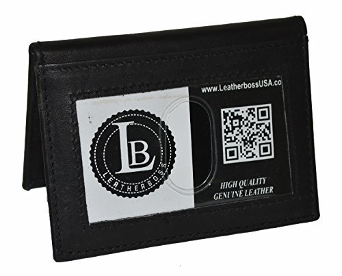 LeatherBoss Slim RFID Blocking Leather Credit Card Holder Wallet with ID Window - Perfect for Travel, Business & Everyday Use