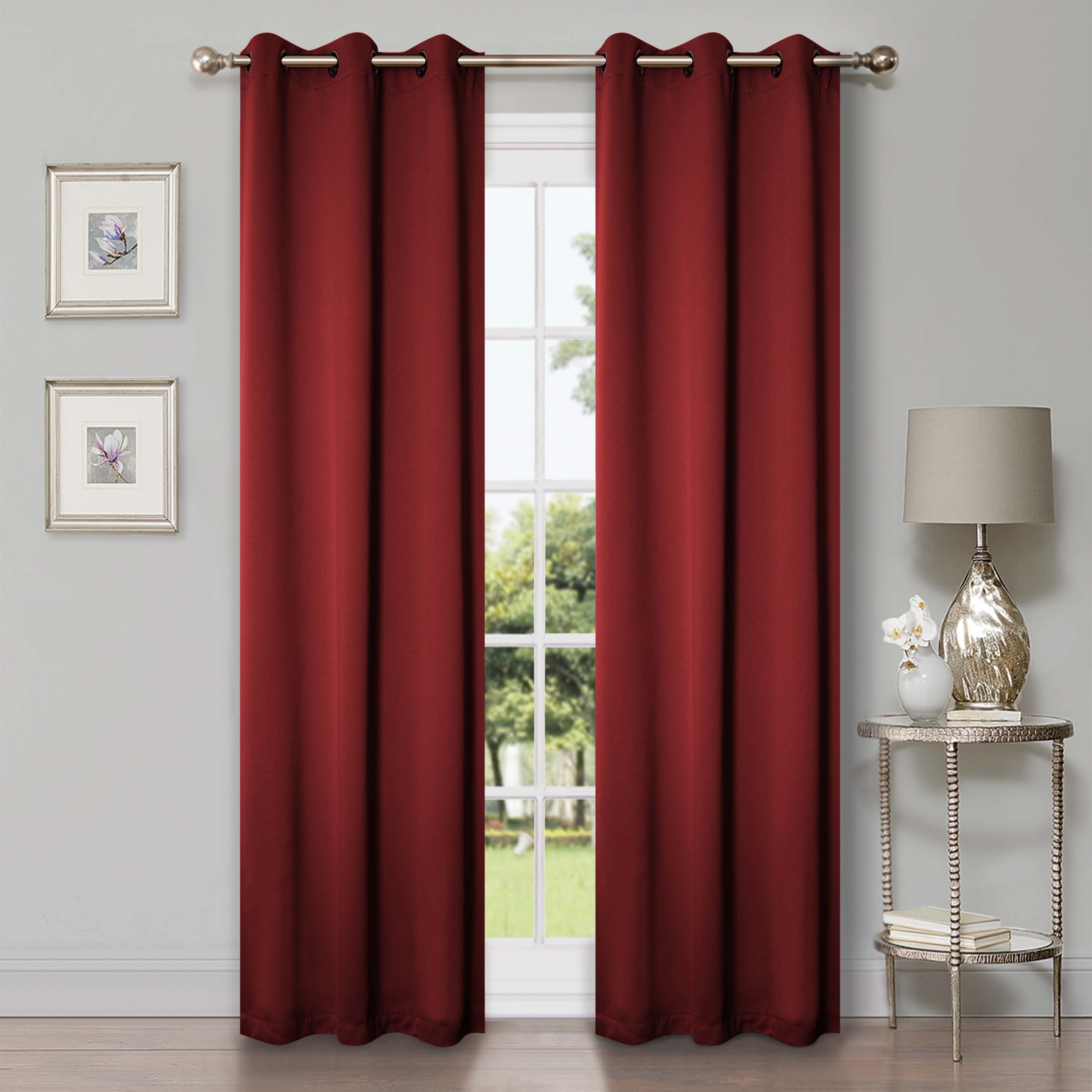 Solid Classic Modern Grommet Blackout Curtain Set - Thermal Insulated Window Drapes for Bedroom & Living Room - Noise Reducing Room Darkening Curtains for Better Sleep