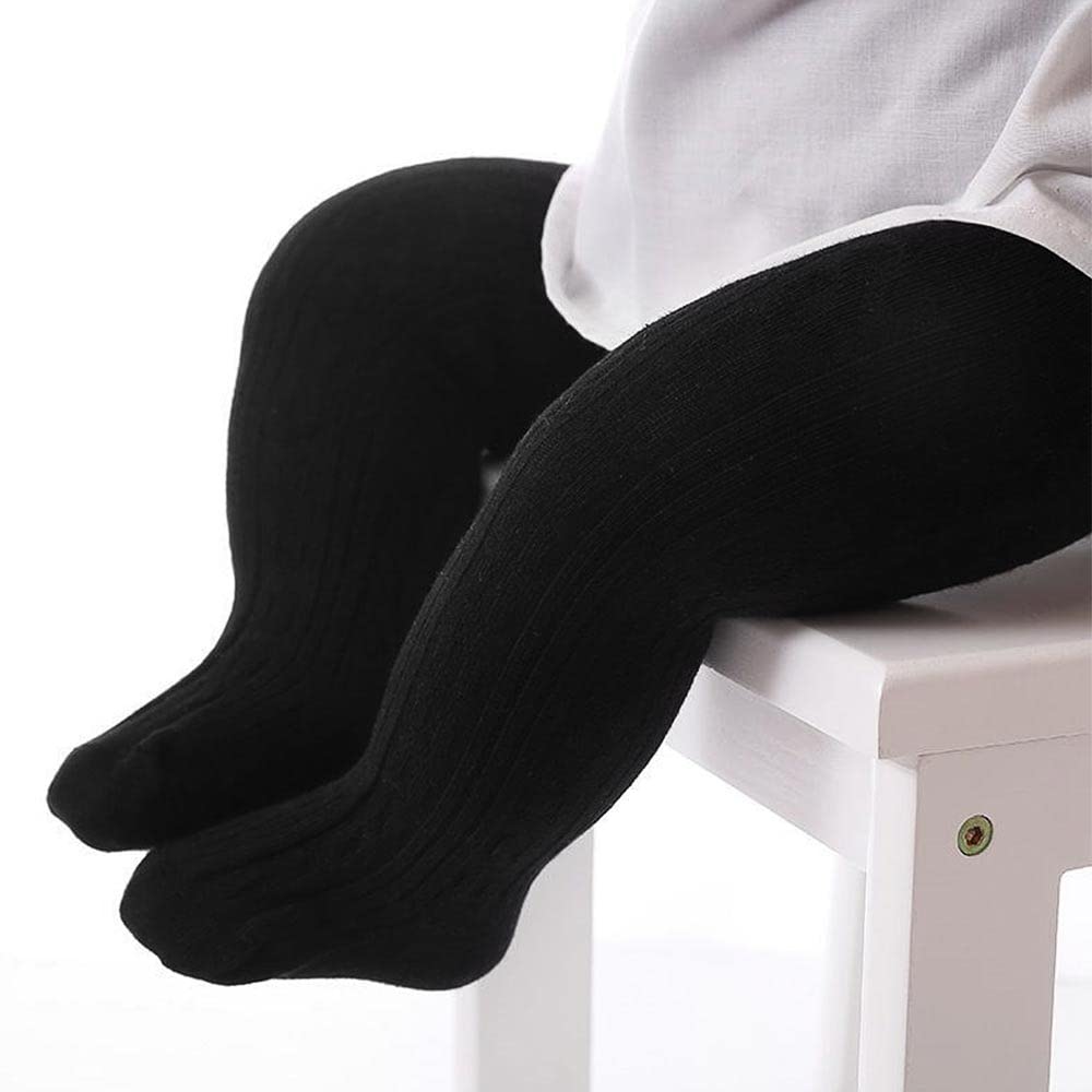 Baby Girls Seamless Cable Knit Tights with Bow-Knot - Soft Cotton Toddler Leggings for Newborn & Infant - Perfect for Playtime, Daycare & Family Photos