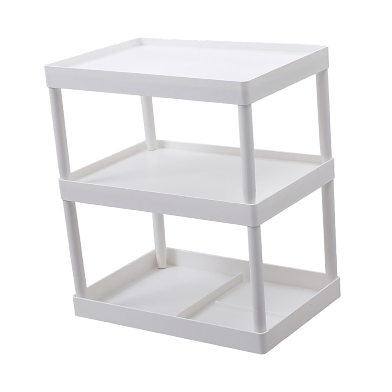 DOITOOL 3-Tier White Plastic Shelf - Space-Saving Kitchen & Desktop Organizer