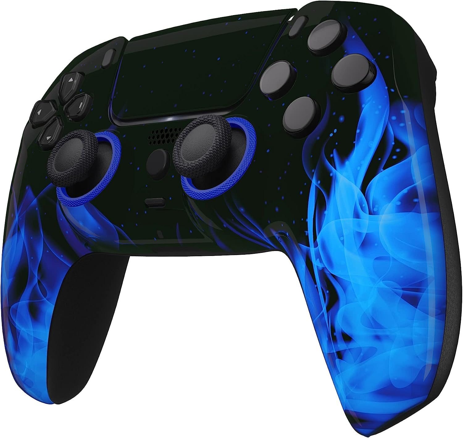 Wireless PS5 Controller - Custom Blue Flame Design, Compatible with PlayStation 5 | Ergonomic Gamepad for Gaming, Streaming & Esports Tournaments