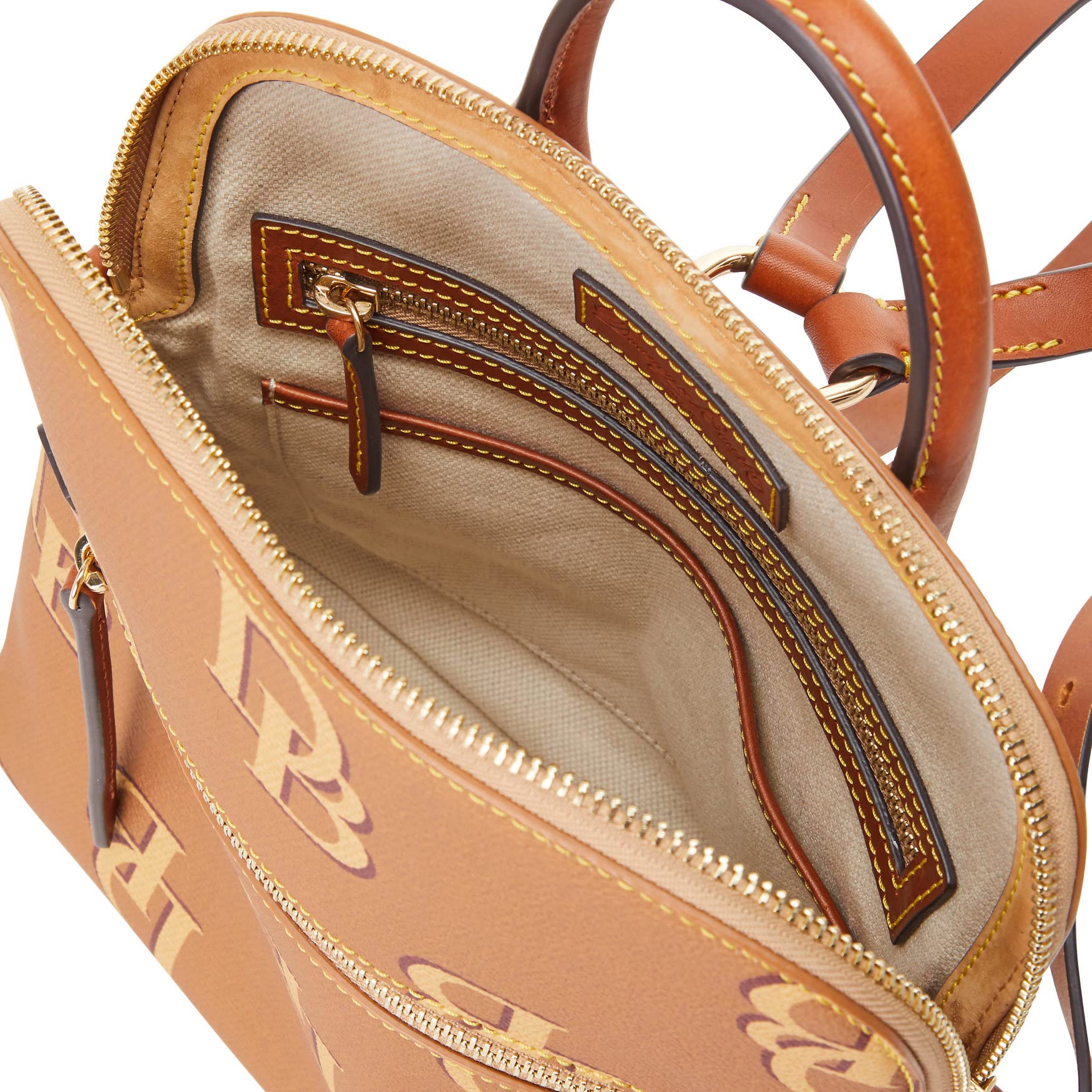 Dooney & Bourke Monogram Backpack Handbag for Women - Genuine Leather Saddle Bag, Fashionable & Durable - Perfect for Work, Travel & Daily Use