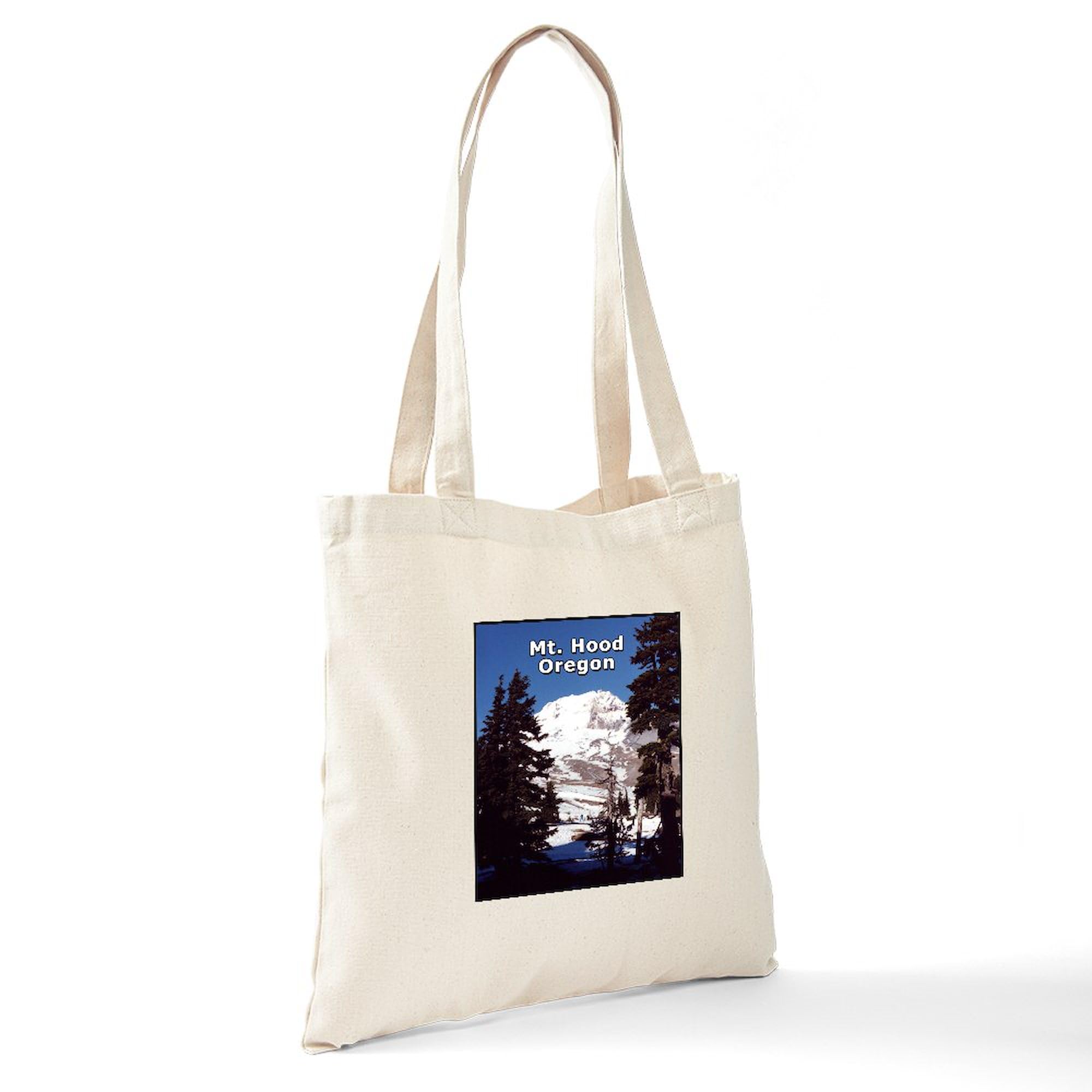 Mt. Hood Oregon Tote Bag - Natural Canvas Reusable Shopping Bag for Groceries, Beach & Travel | Eco-Friendly Carryall