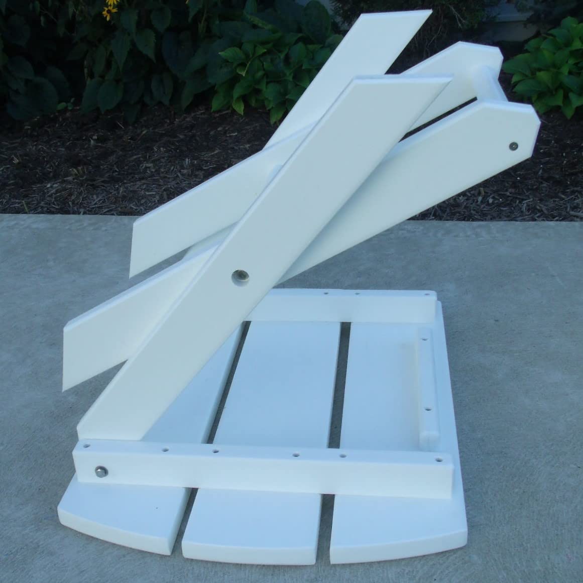 Folding End Table - Lightweight Poly Furniture for Patio, Deck, or Indoor Use - Bright White - Space Saving Design - Easy to Carry & Store