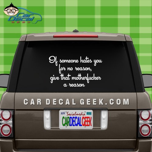 Funny Car & Truck Window Decal Sticker - 8 Inch White Vinyl Decal for Laptop, Wall, Bumper - Perfect for Prank Gifts & Road Rage Humor - Great for Cars, Trucks, Offices & Dorm Rooms