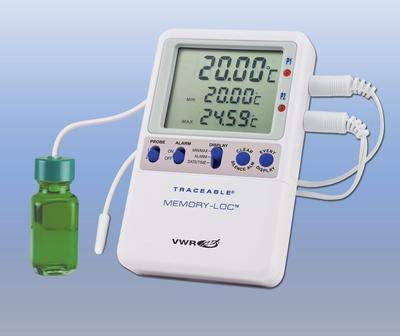 Traceable Memory-Loc Datalogging Refrigerator Freezer Thermometer - 1 Bottle Probe - FDA Compliant for Food Safety - Ideal for Restaurants, Labs & Home Use