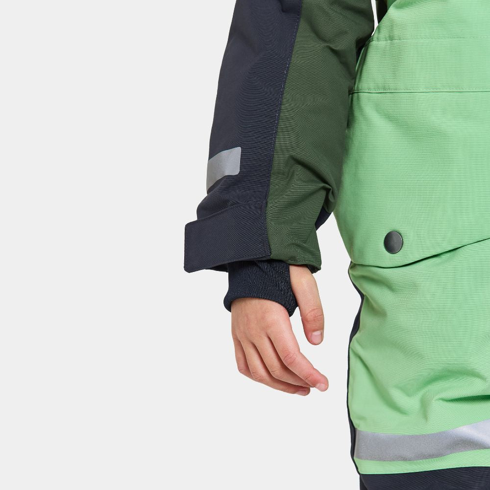 Didriksons Bjarven III Kids Snowsuit - Waterproof Winter Jacket & Pants Set for Boys & Girls, Pale Mint - Perfect for Skiing, Snowboarding & Outdoor Winter Play