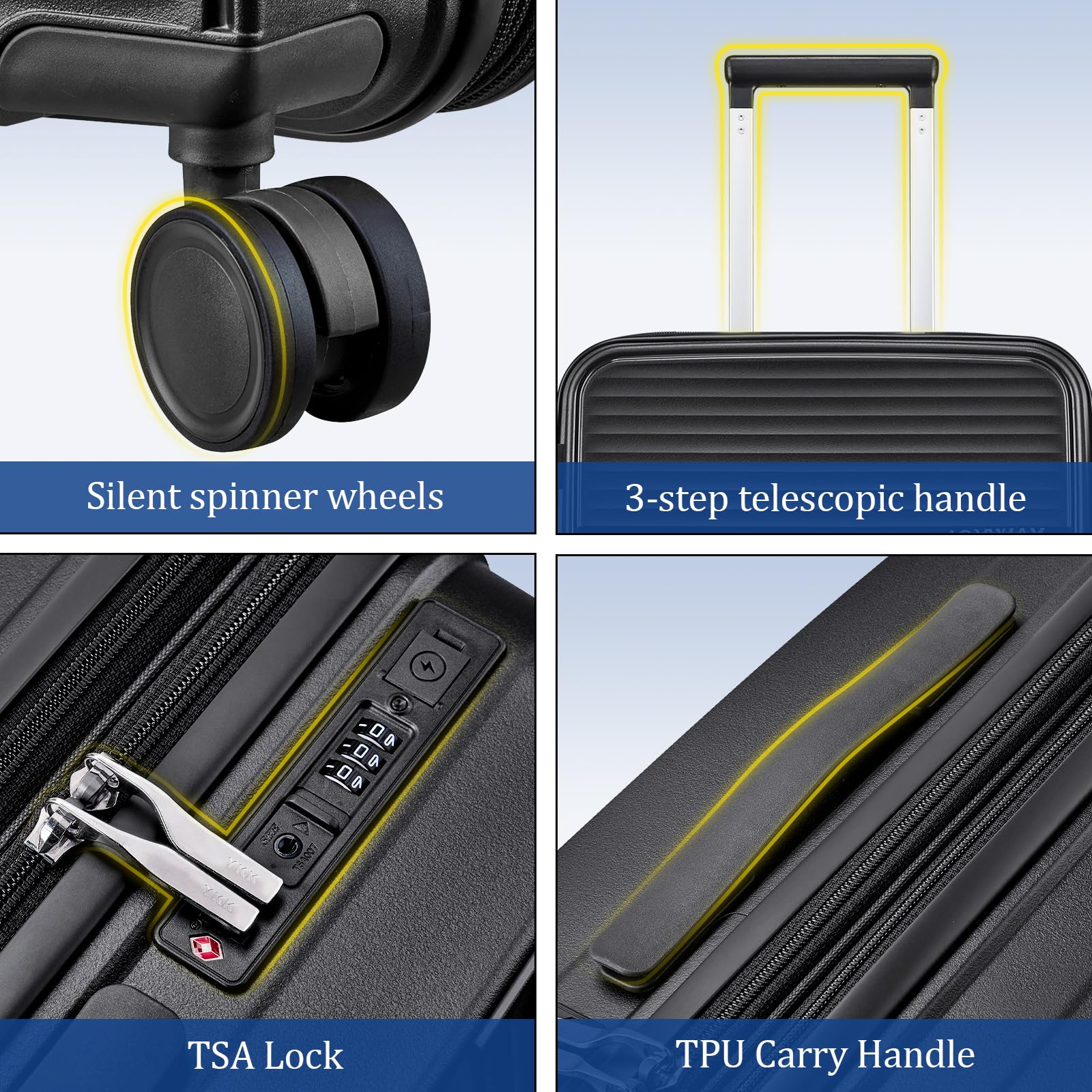 Joyway 20 Inch Expandable Carry-On Luggage - Airline Approved Hardshell Spinner Suitcase with TSA Lock & USB Charging Port - Perfect for Business Travel & Weekend Getaways