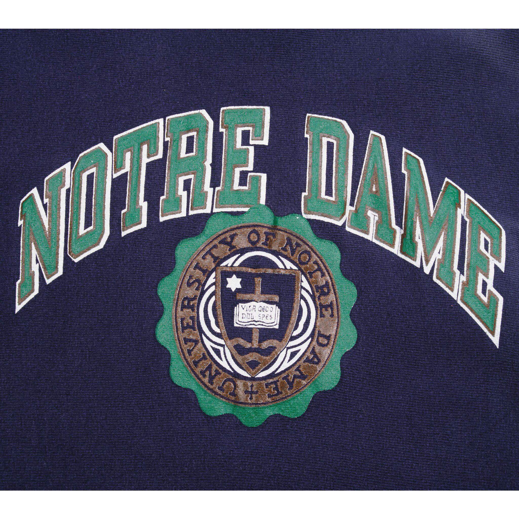 Vintage Champion Reverse Weave Notre Dame Sweatshirt 1990s Large Made in USA - Retro College Style for Casual Wear & Sports Fans