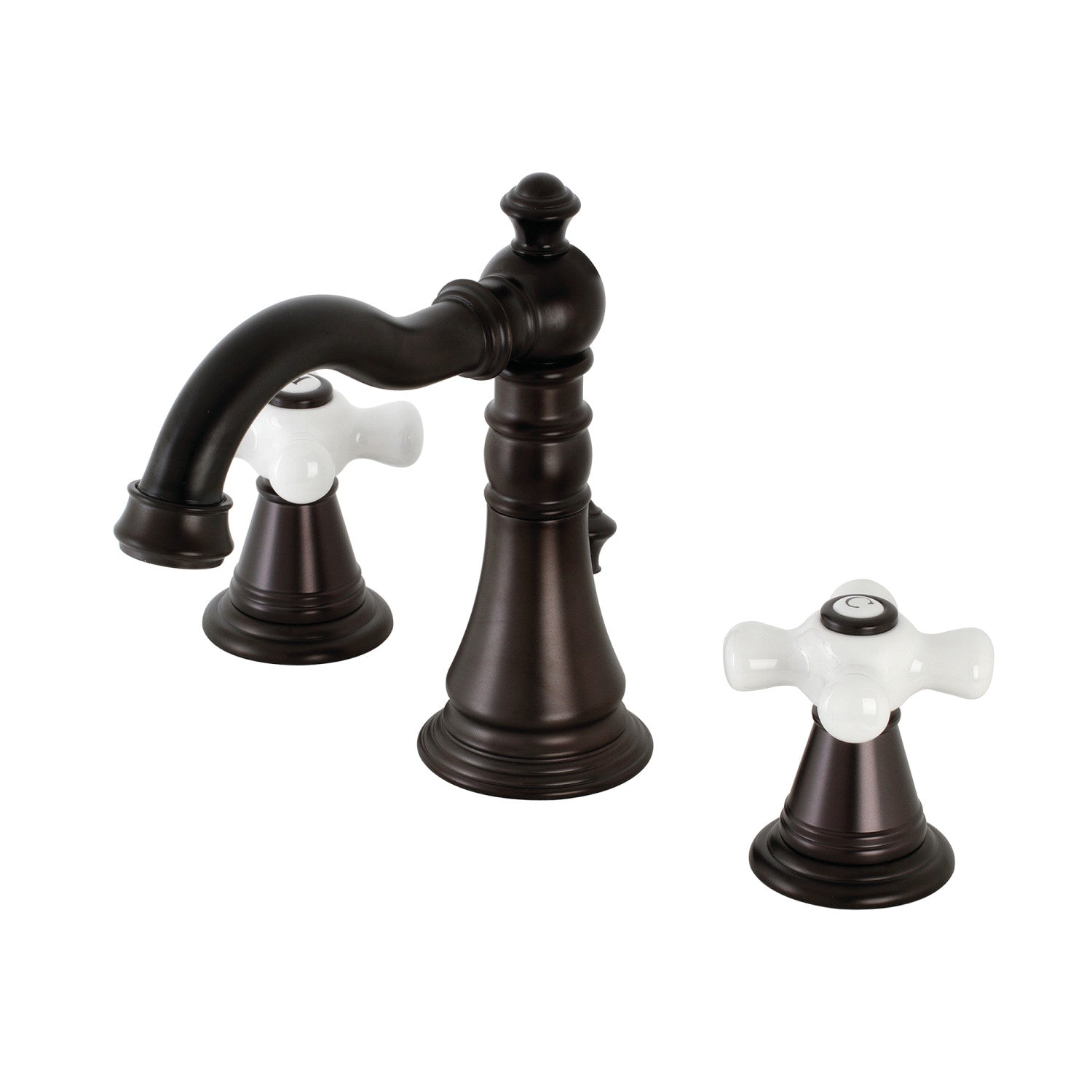 American Classic FSC1975APX Oil Rubbed Bronze Widespread Bathroom Faucet - 2 Handle 3 Hole Deck Mount with Pop Up Drain - Perfect for Modern Bathroom Renovations & Luxury Home Upgrades