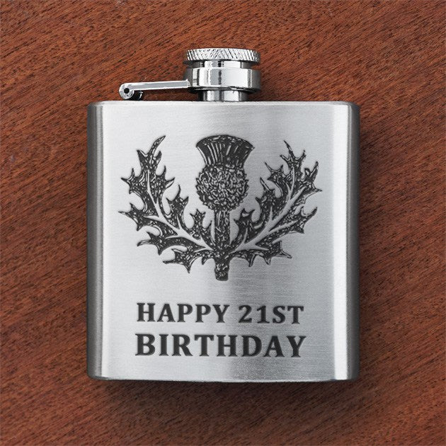 Personalized Engraved 6oz Silver Flask with Custom Message - Perfect for Weddings, Gifts & Special Occasions