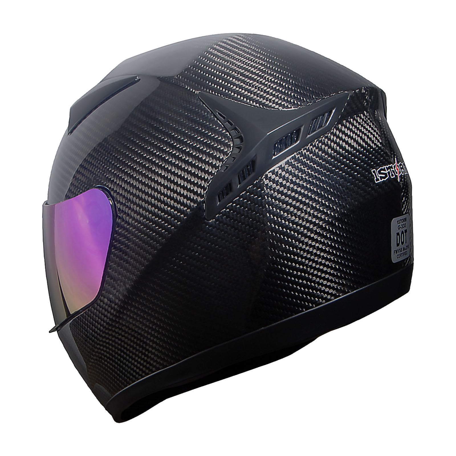 Genuine Carbon Fiber Motorcycle Full Face Helmet - Lightweight 3.2lb HG335 Street Bike Helmet for Men & Women - DOT Approved for Safety - Perfect for Racing, Cruising & Urban Riding