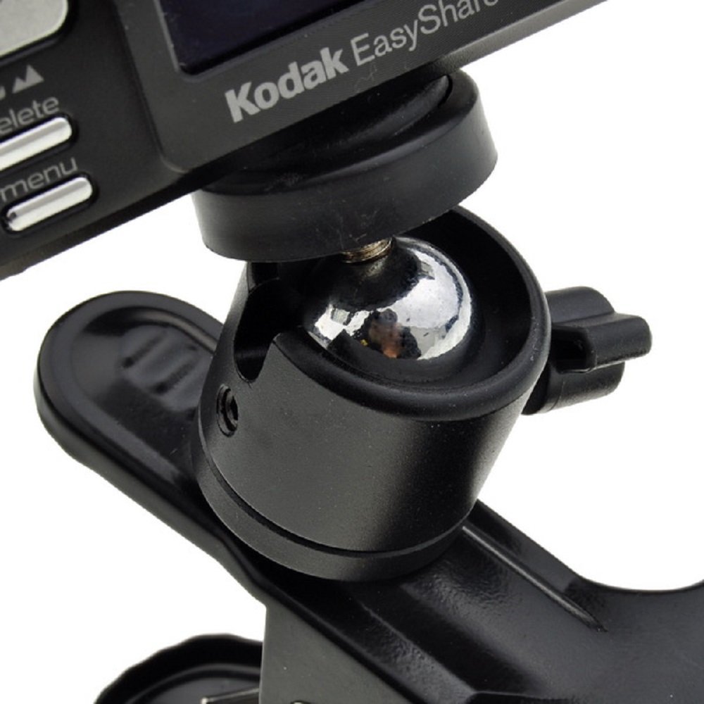 360° Swivel SLOW DOLPHIN Tripod Camera Clip Clamp - 1/4 Inch Screw Flash Reflector Holder Mount for DSLR, Mirrorless & Video Cameras (Black) | Perfect for Studio Backdrops, Vlogging & Photography Accessories