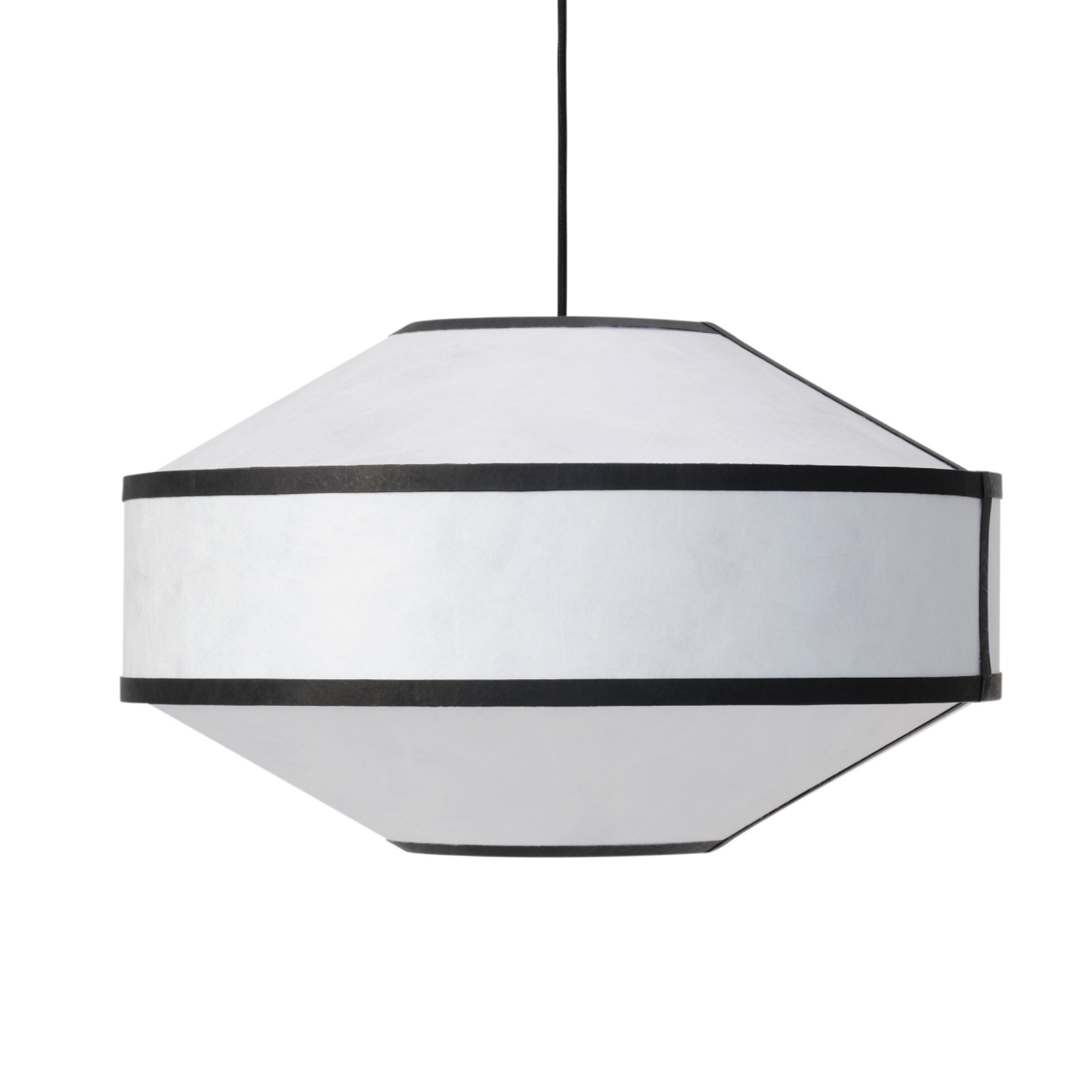 NEW WORKS Kite Pendant Light Fixture - 21.7 Inch (55cm) Modern White/Black Ceiling Lamp for Living Room, Bedroom & Dining Room Decor