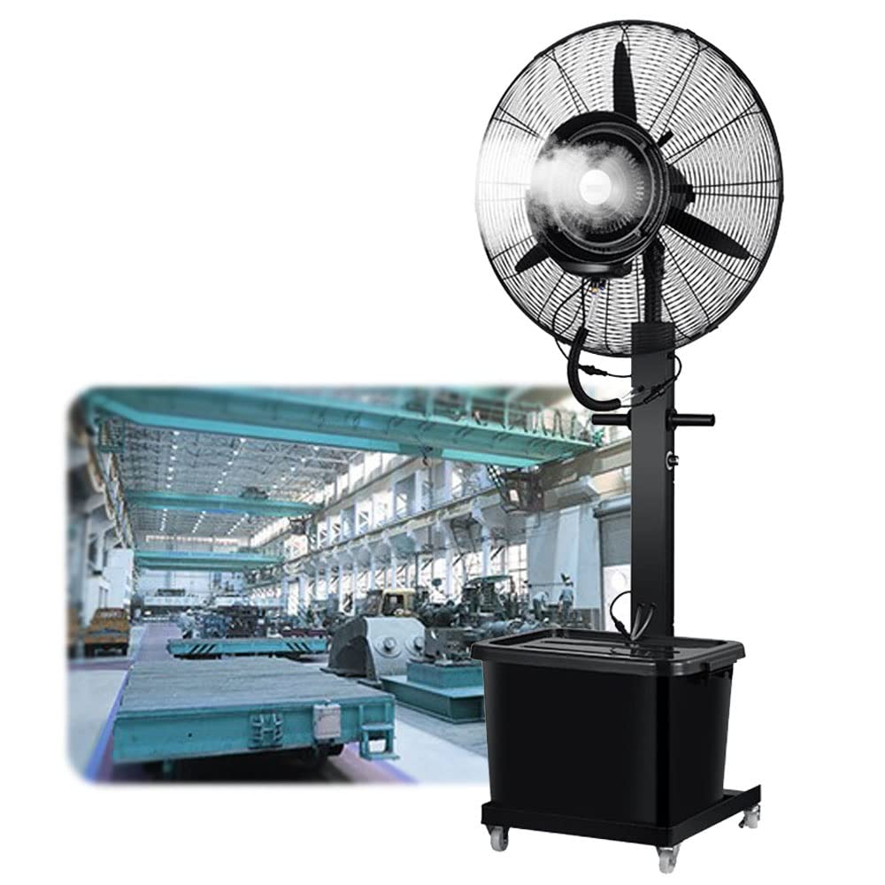 25”/29” Outdoor Misting Fan with 90° Oscillation & 42L Water Tank – Patio, Garden, and Backyard Cooling Fan for Hot Summer Days – Black (29in, Fixed)