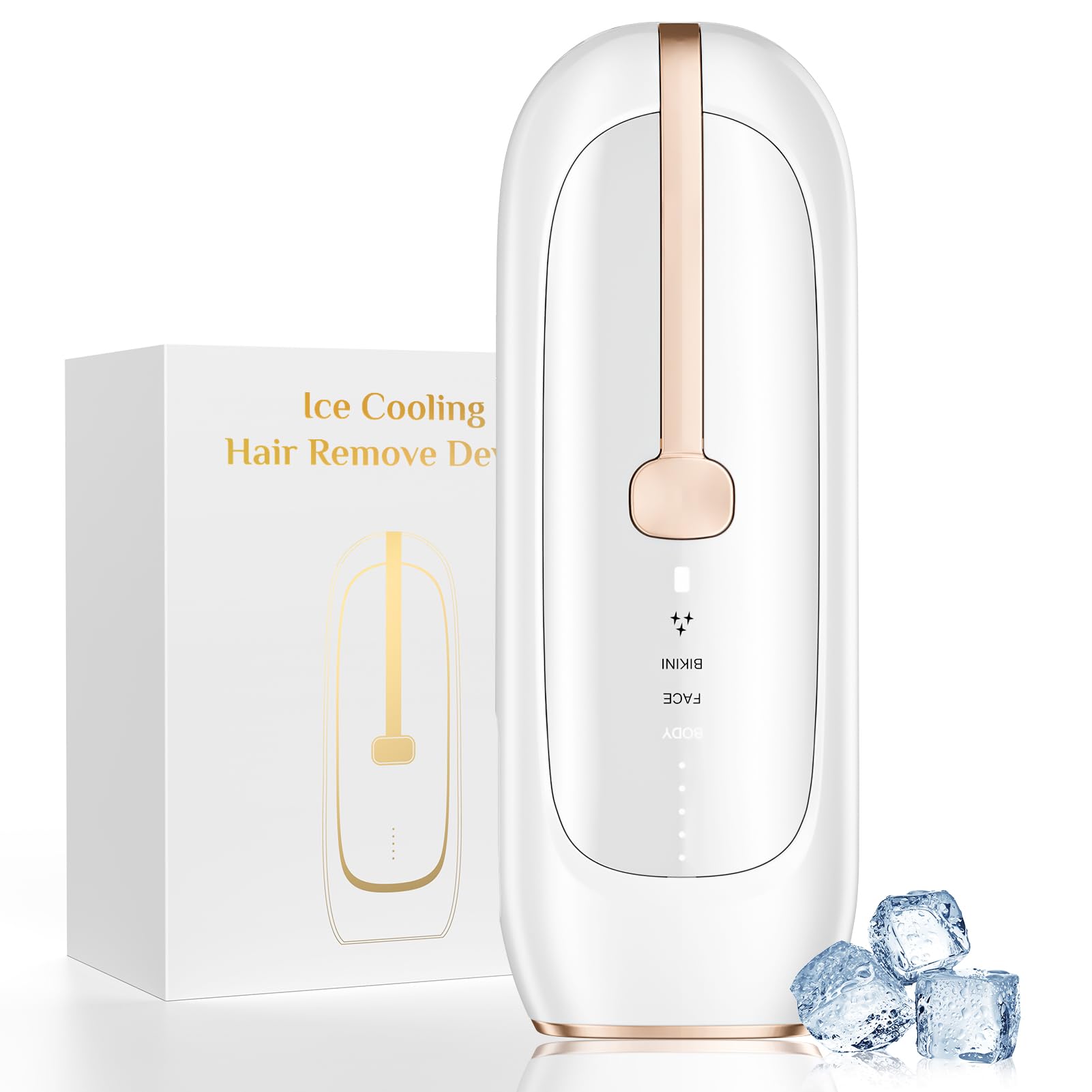Painless Sapphire Ice Cooling IPL Laser Hair Removal Device for Women & Men - Permanent Hair Reduction, Unlimited Flashes, At-Home Alternative to Salon - Safe for Face, Bikini, Upper Lip, Armpits & Legs - Perfect for Smooth Skin at Home, Travel & Quick Touch-Ups