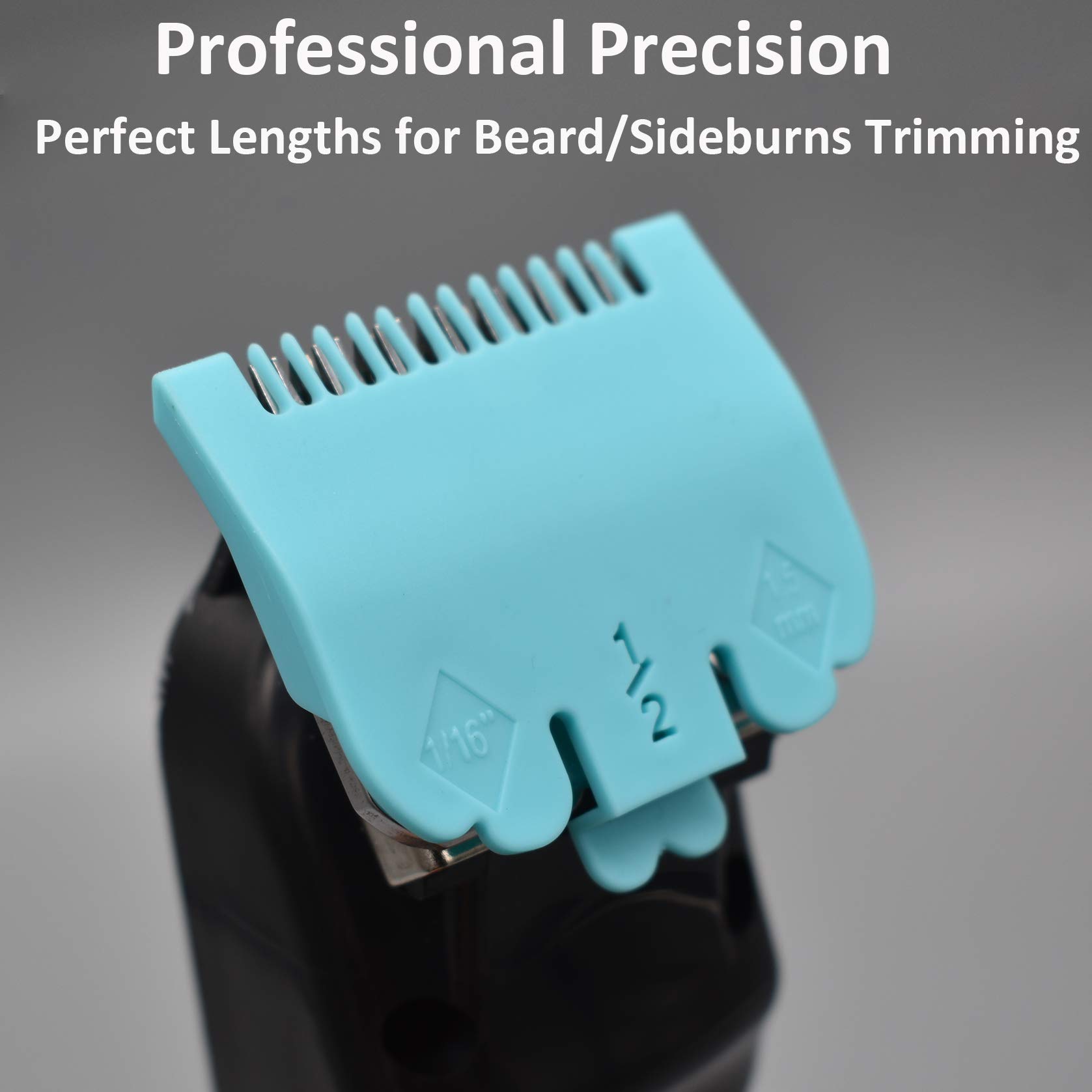 Professional Hair Clipper Attachment Combs - Color Coded Cutting Guides (1/8