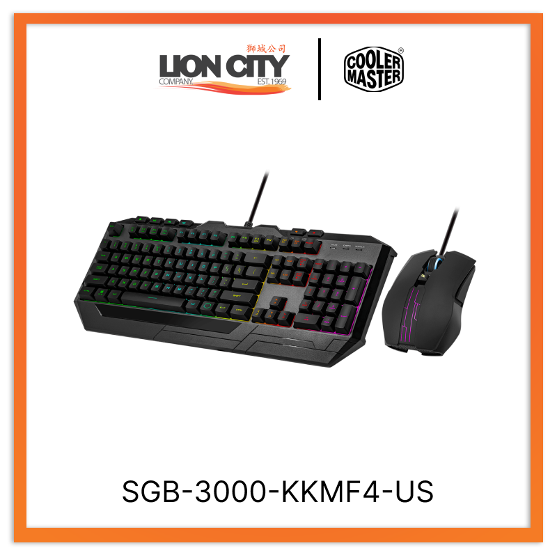 Cooler Master SGB 3000 KKMF4 US Devastator III RGB Gaming Keyboard and Mouse Combo - 2 Year Warranty - Perfect for PC Gaming, Office Work & Streaming Setup