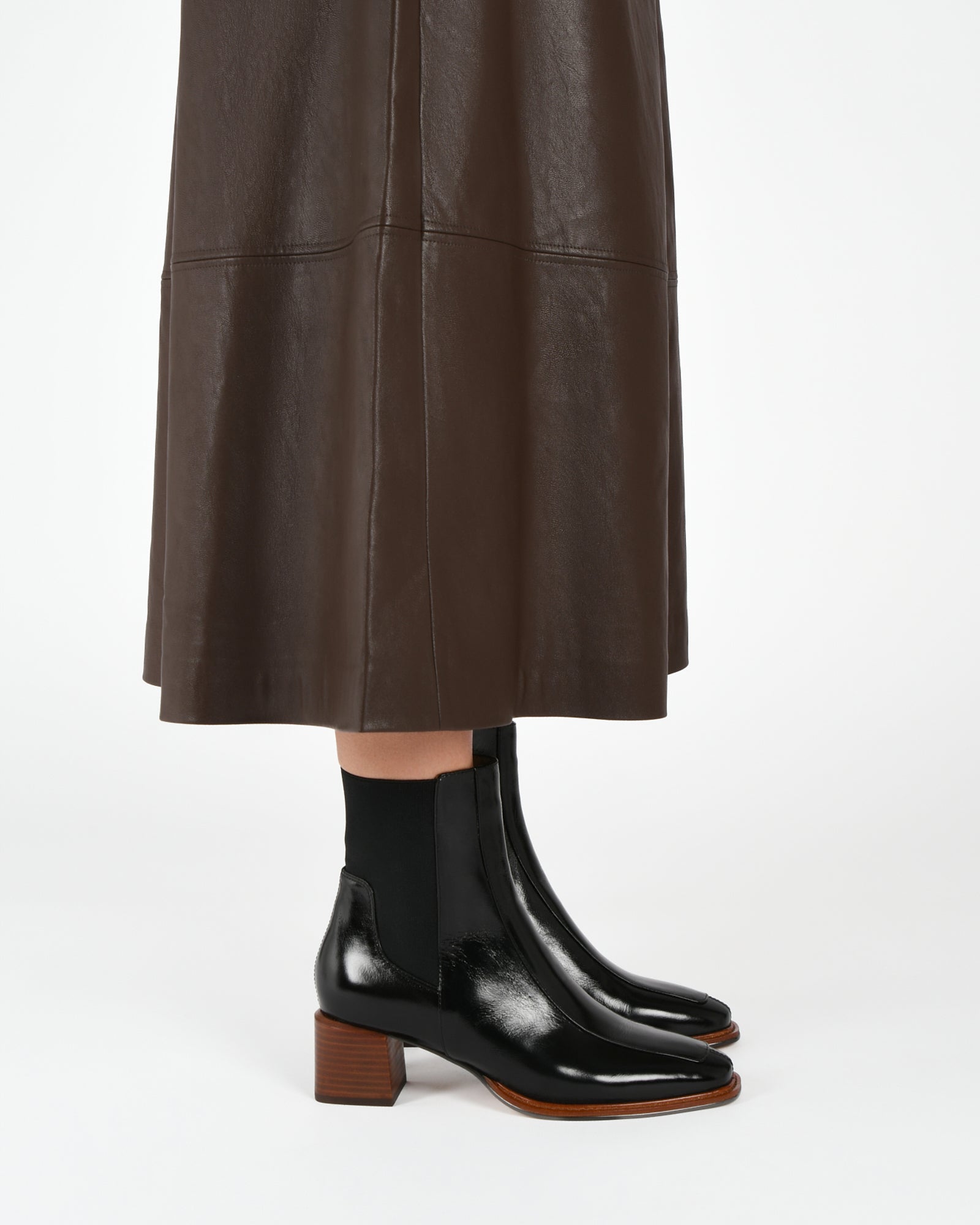 DARLA Black Leather Mid Ankle Boots for Women - Stylish & Comfortable Footwear for Casual Outings, Work & Fall Fashion