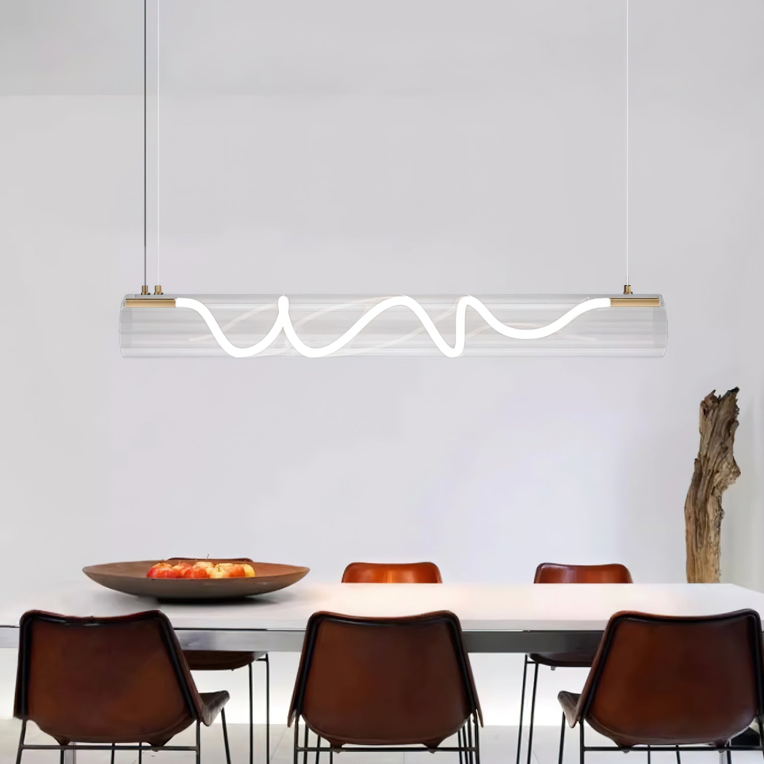 Alexandra Linear Pendant Light - Modern Minimalist Hanging Fixture for Kitchen Island, Dining Room & Bedroom Lighting | Dimmable LED Chandelier for Home Decor