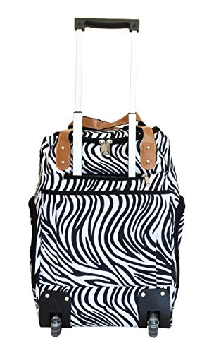 Zebra Print Duffle Bag with Wheels - Large Gym Tote, Travel Luggage & Sports Equipment Carrier for Workouts, Trips & Outdoor Adventures