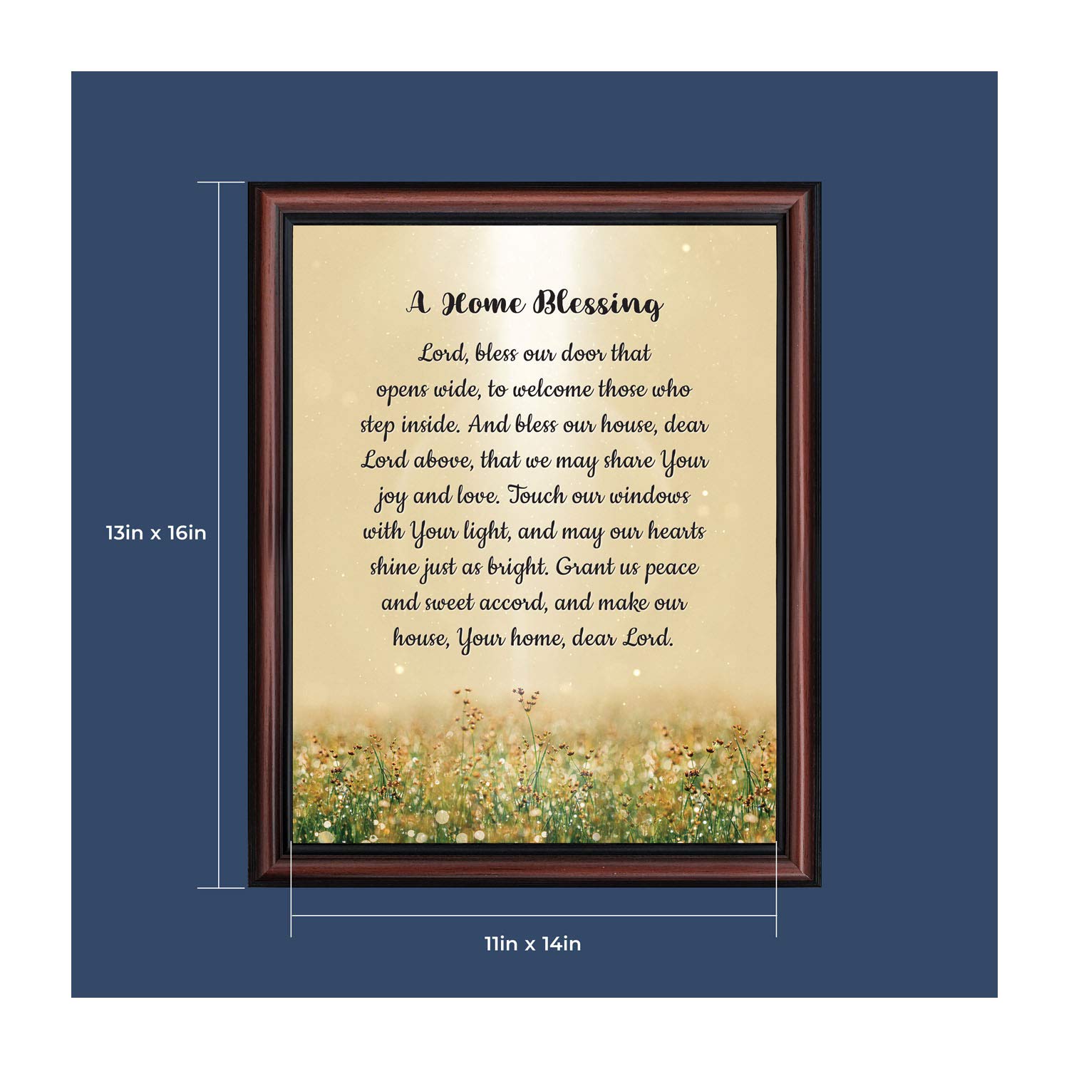 God Bless This Home Sign - Rustic Wooden Wall Decor for House Blessing - Perfect for Farmhouse, Living Room & Entryway - 2195W