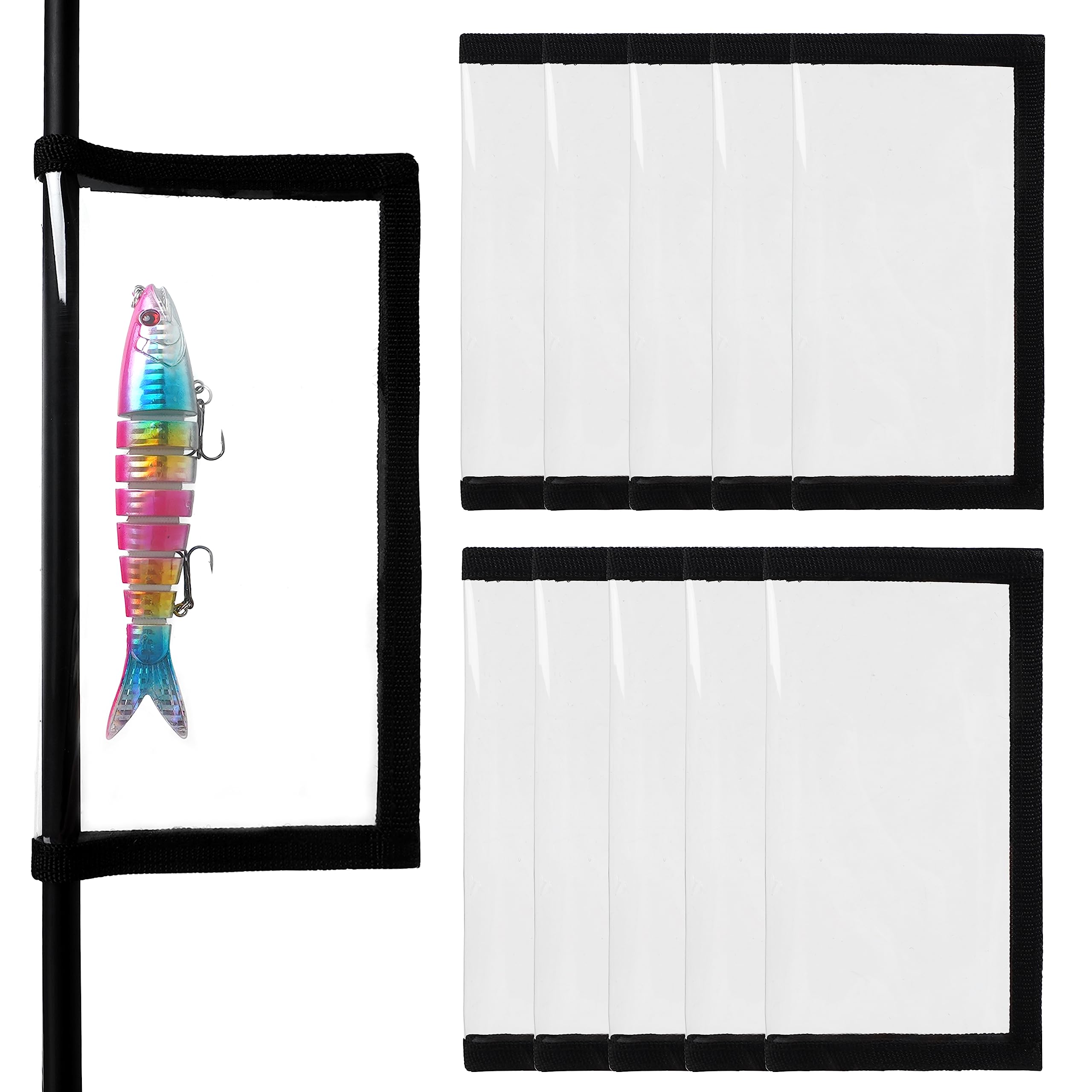 FUSIGO Fishing Lure Wraps - 10pcs Durable PVC Bait Covers with Clear Visibility for Hook Protection | Safe Bait Storage Solution for Freshwater & Saltwater Fishing | Ideal for Bass, Trout, and Walleye Fishing Trips