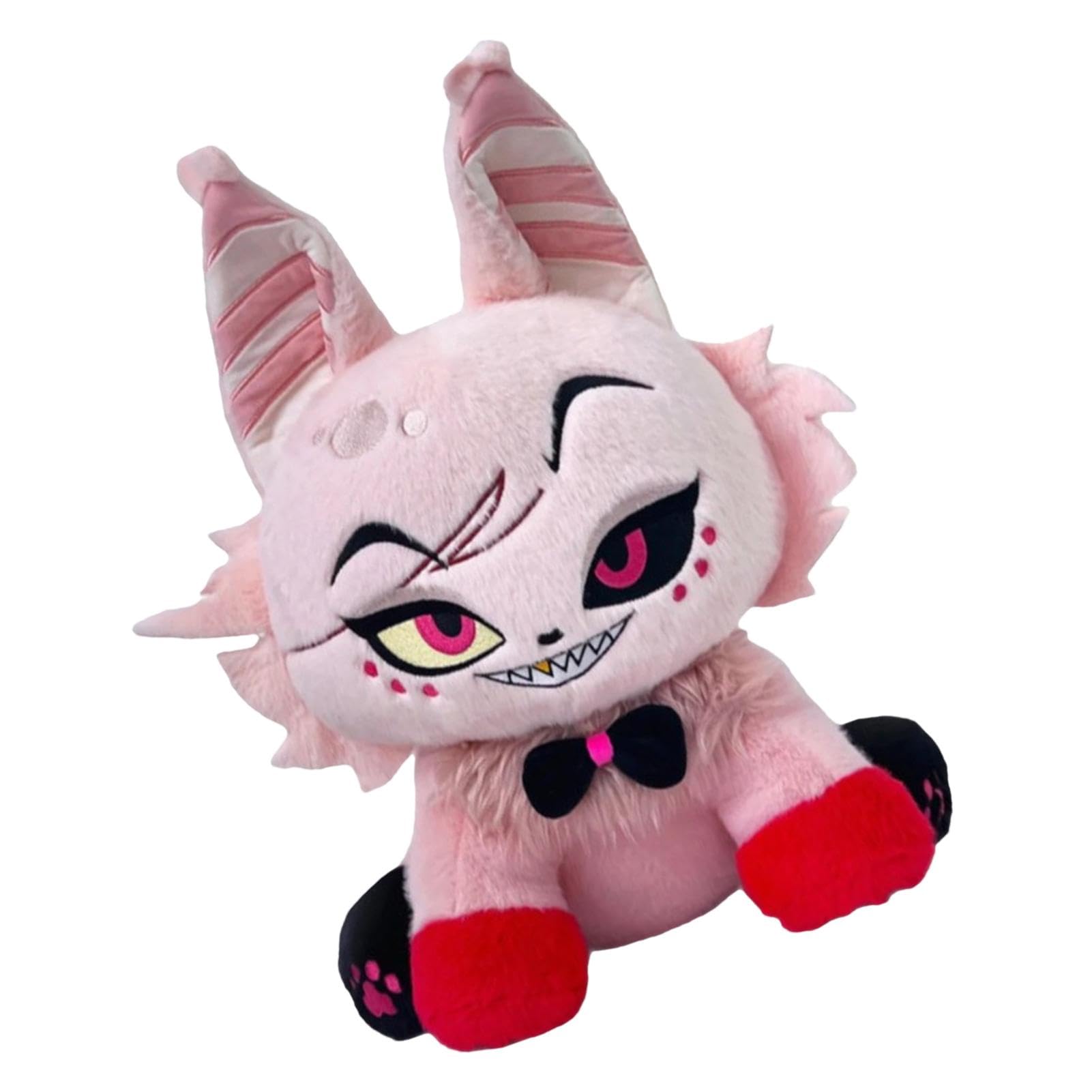 Hazbin Hotel Plush Toy - 9.8 Inch Hell Inn Angel Cat Stuffed Animal, Anime Character Soft Decorative Pillow, Cute Gift for Sofa & Bedroom Decor - Perfect for Anime Fans, Collectors and Home Decoration