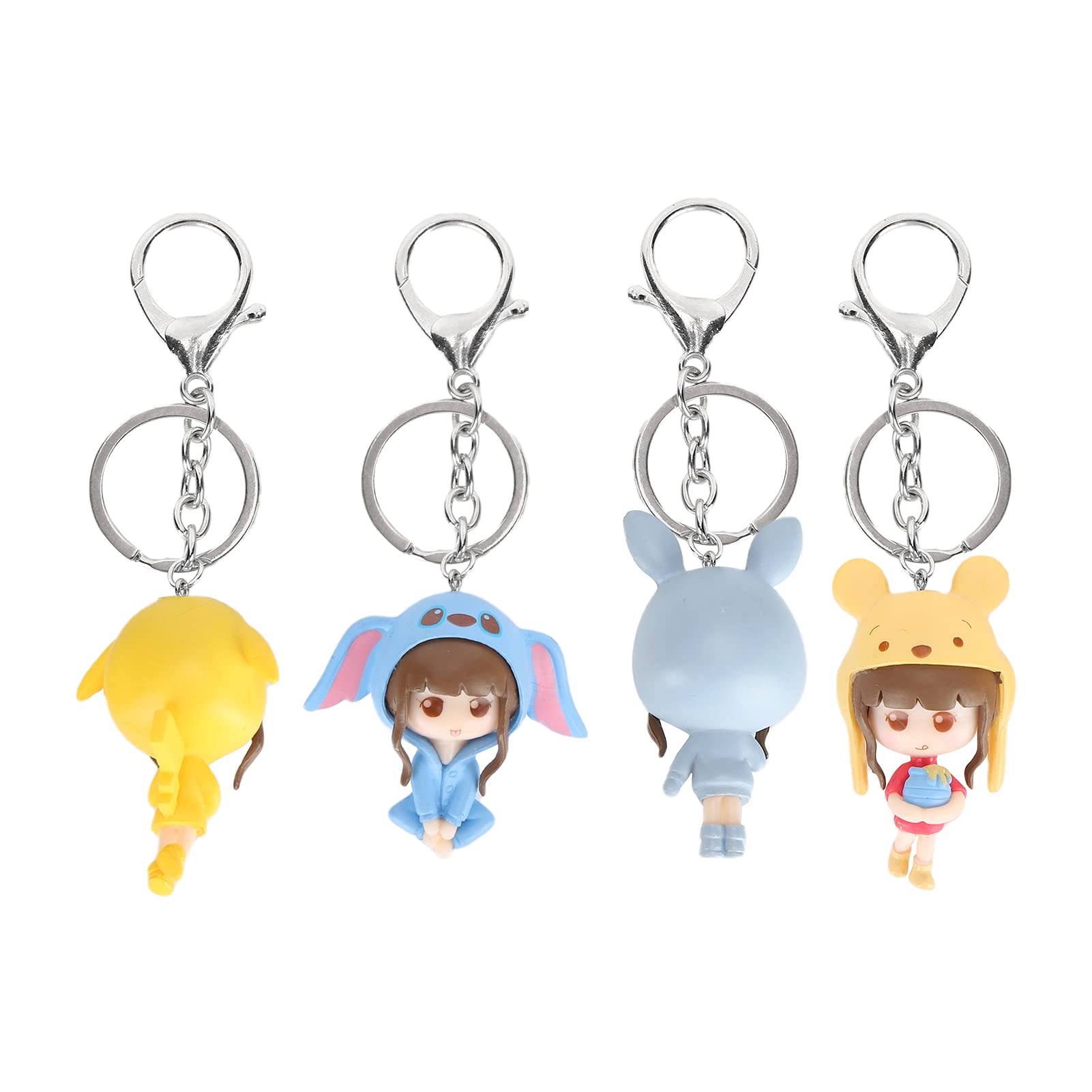 Shanrya Resin Cute Cartoon Keychains - Adorable Doll Pendant Gift for Keys, Purse, Backpack, and Travel Accessories