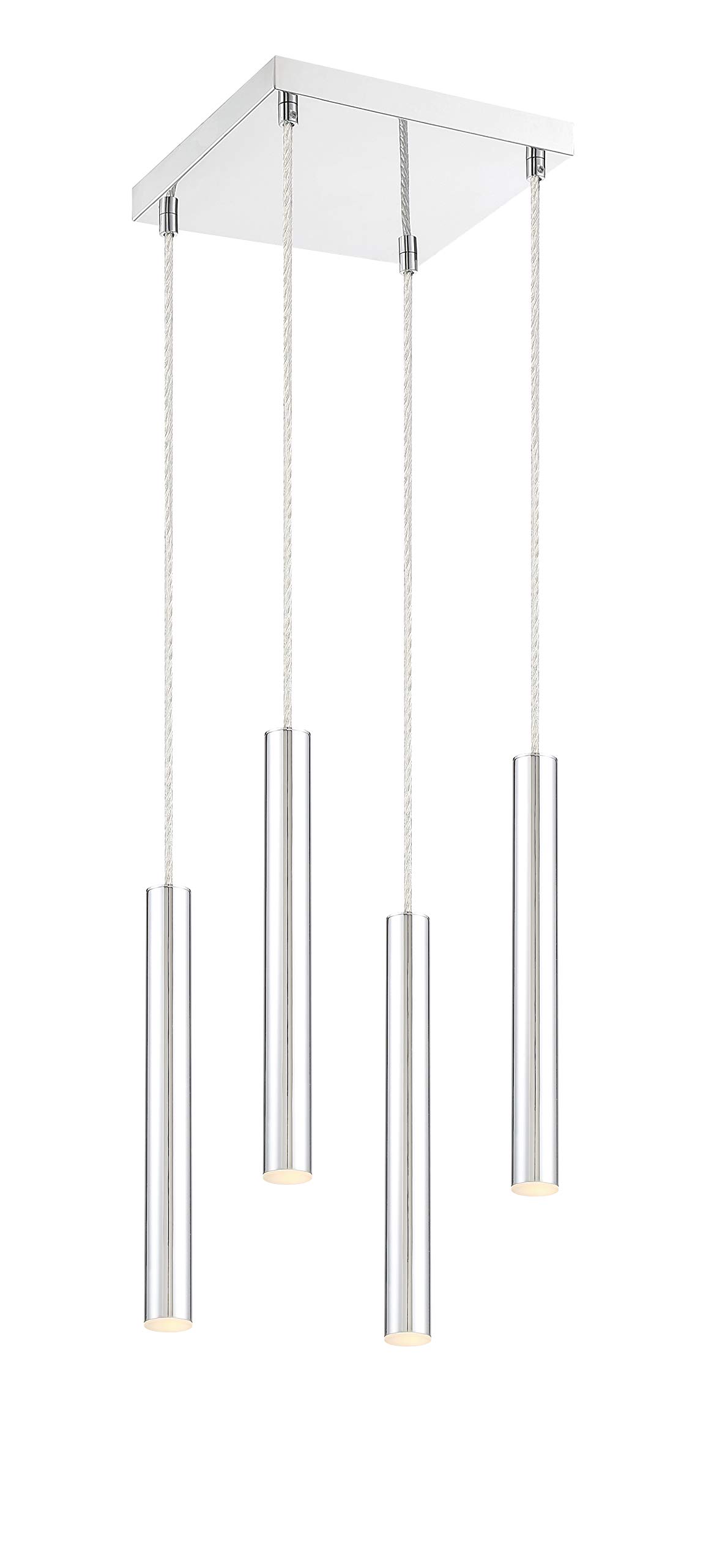 Forest 4-Light Chrome Island Pendant Light - Perfect for Kitchen Islands, Billiard Rooms & Dining Areas
