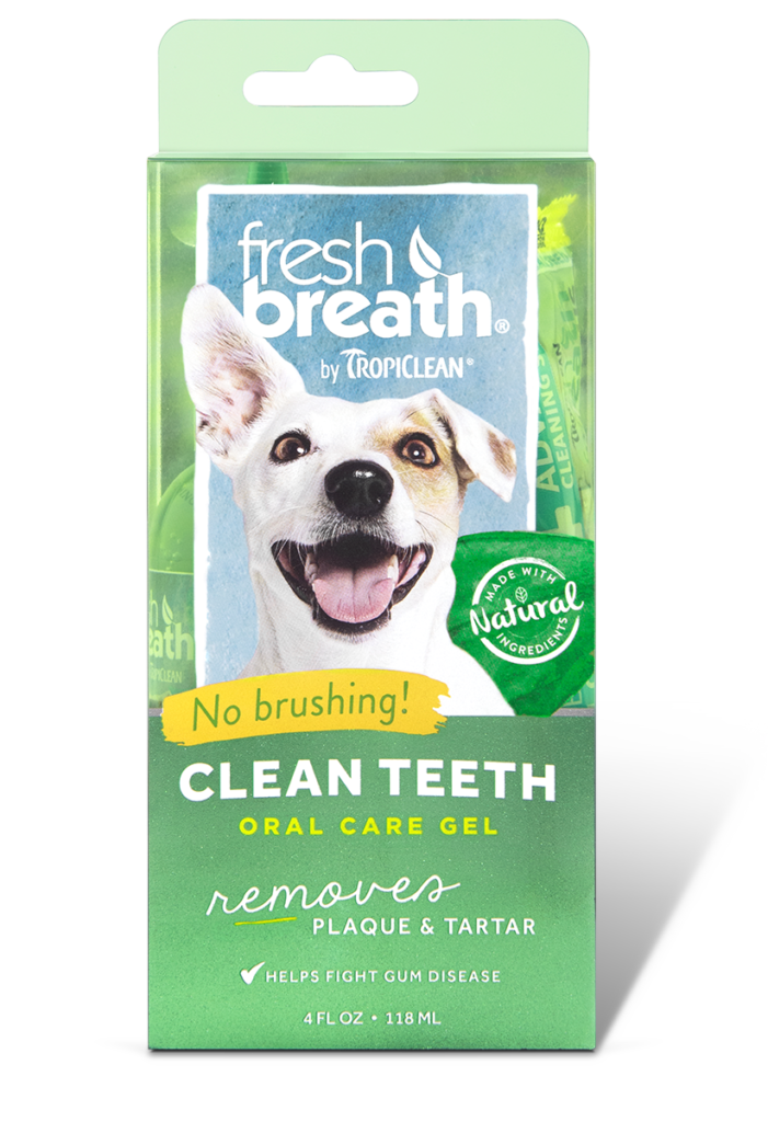 TropiClean Fresh Breath Teeth Gel for Dogs - Natural Dental Care Solution to Freshen Breath & Reduce Plaque | Ideal for Daily Oral Hygiene & At-Home Pet Care